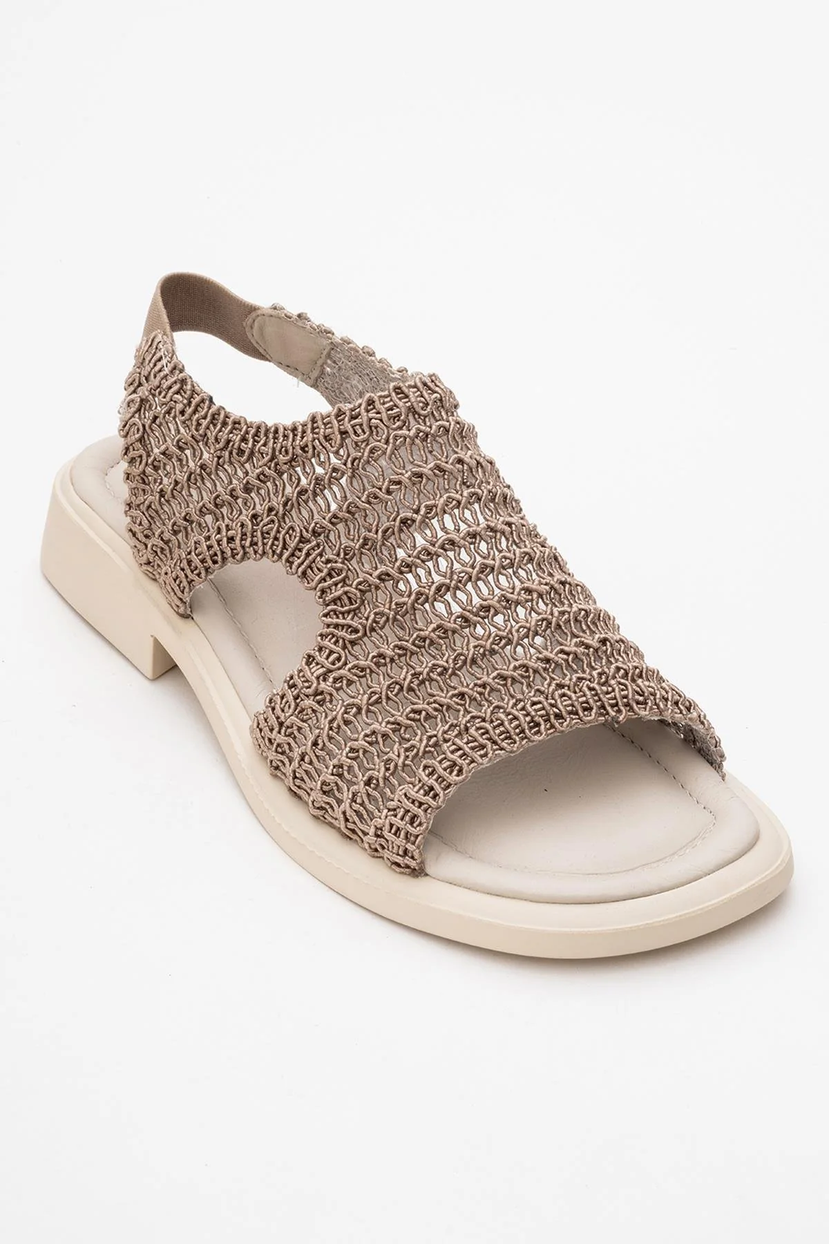 Weave - Dark Beige Leather Woven Sandal (Women) - Image 3