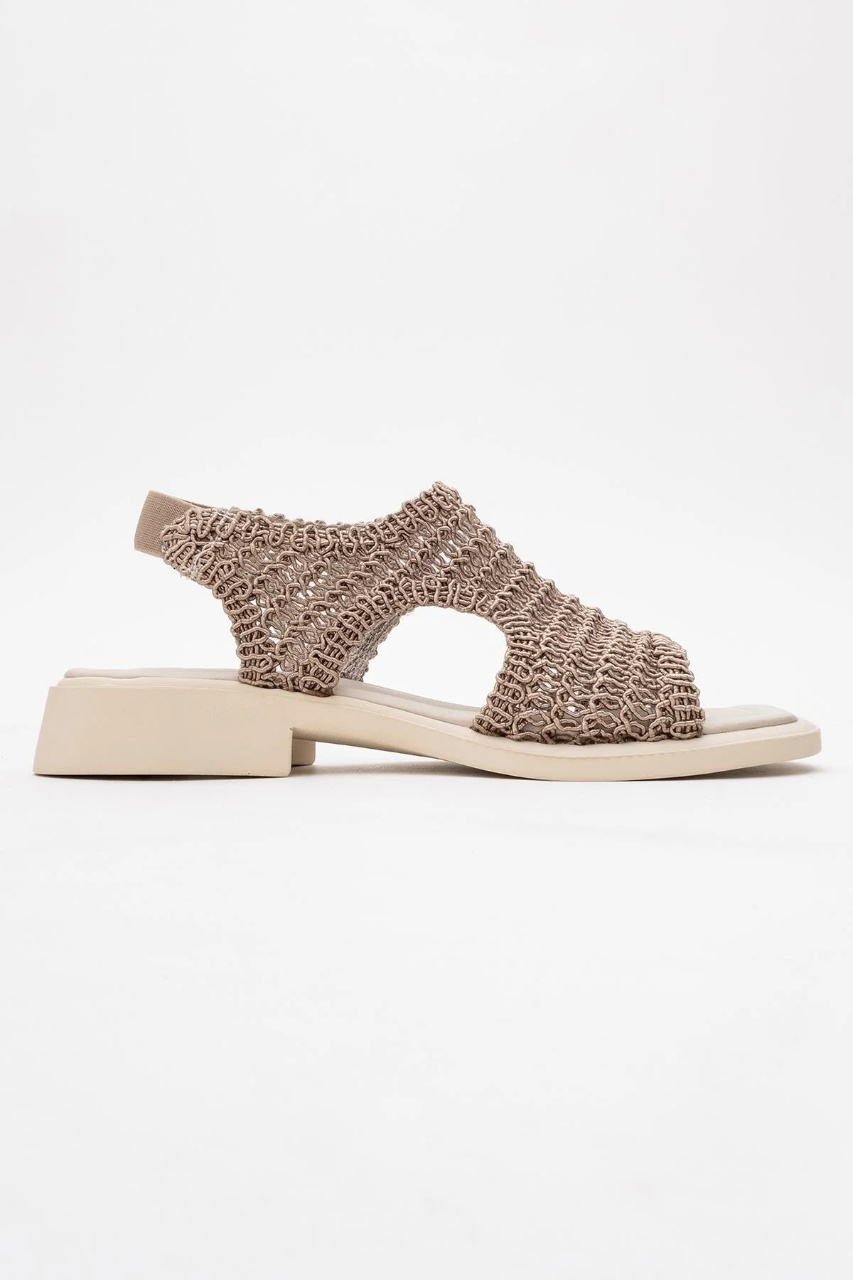 Weave - Dark Beige Leather Woven Sandal (Women) - Image 6