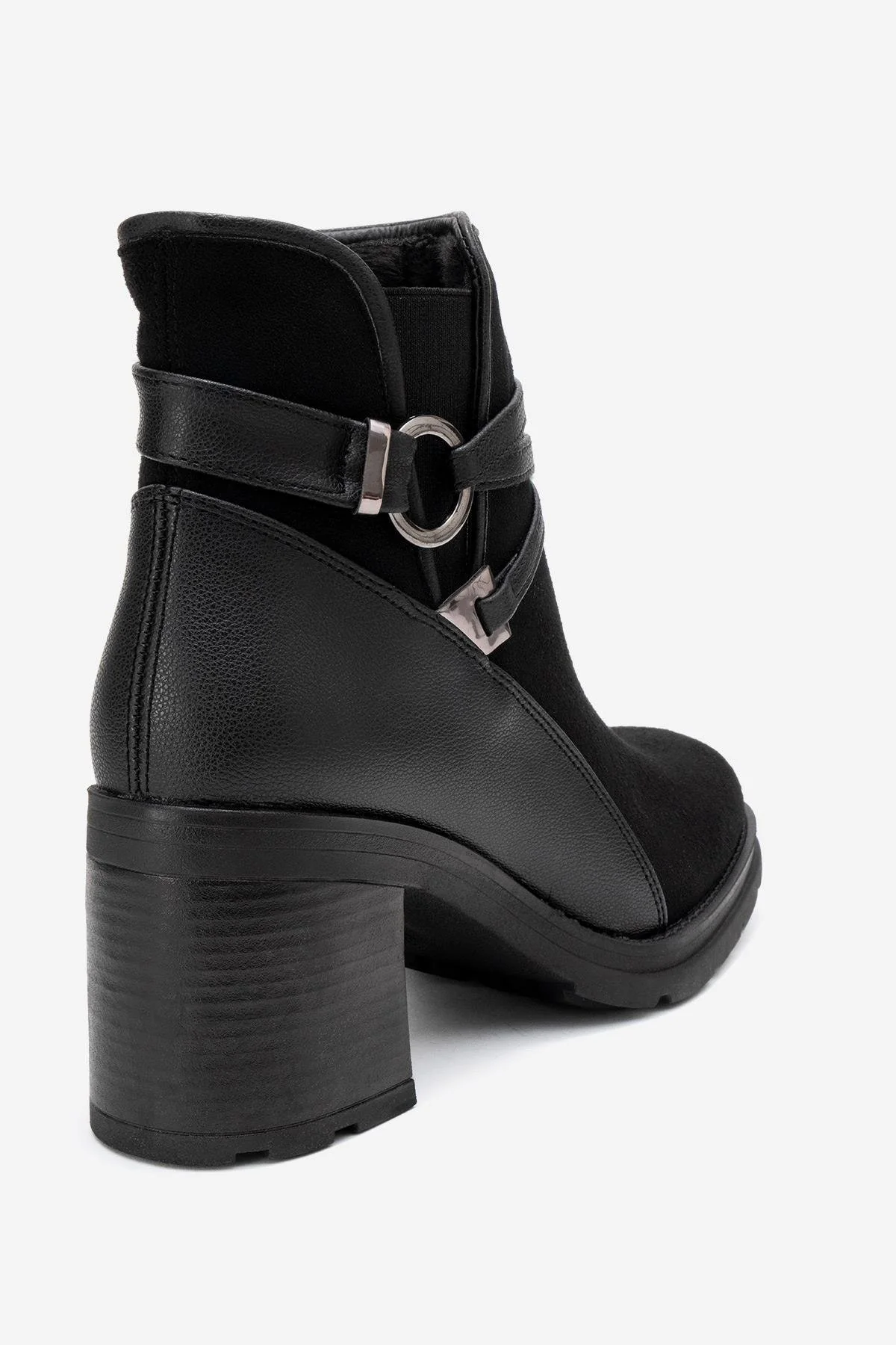 Wern - Black Suede Block Heel Ankle Boot (Women) - Image 5