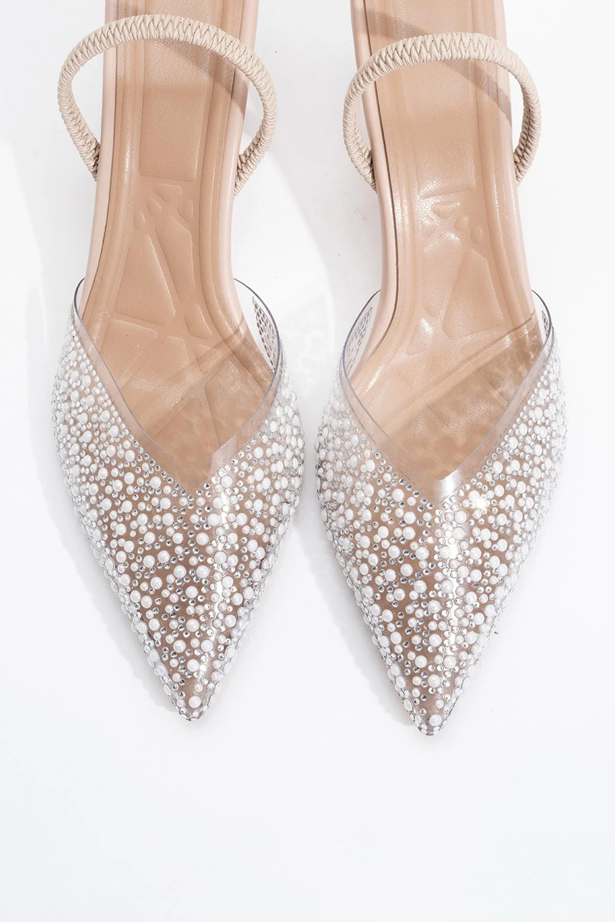 Whena - Clear Slingback Kitten Heels with Embellishments - Image 2
