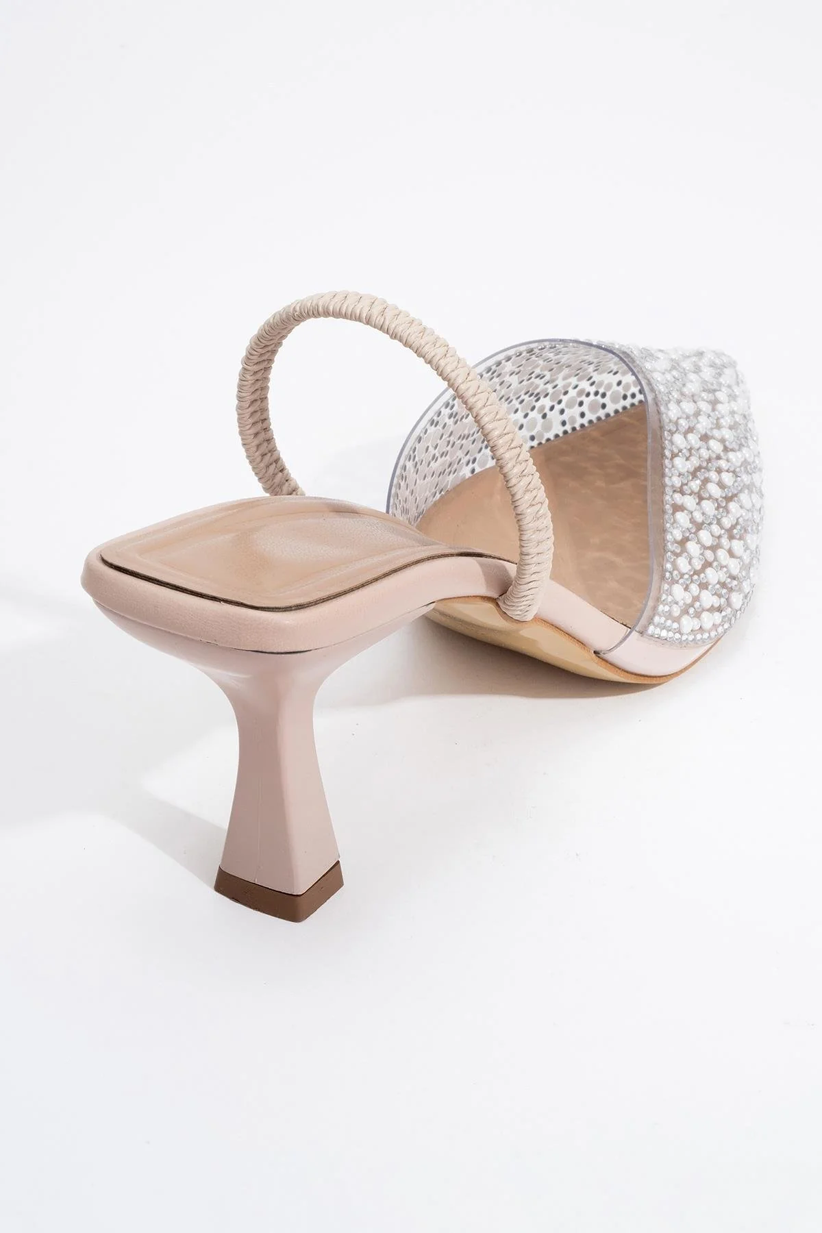 Whena - Clear Slingback Kitten Heels with Embellishments - Image 4