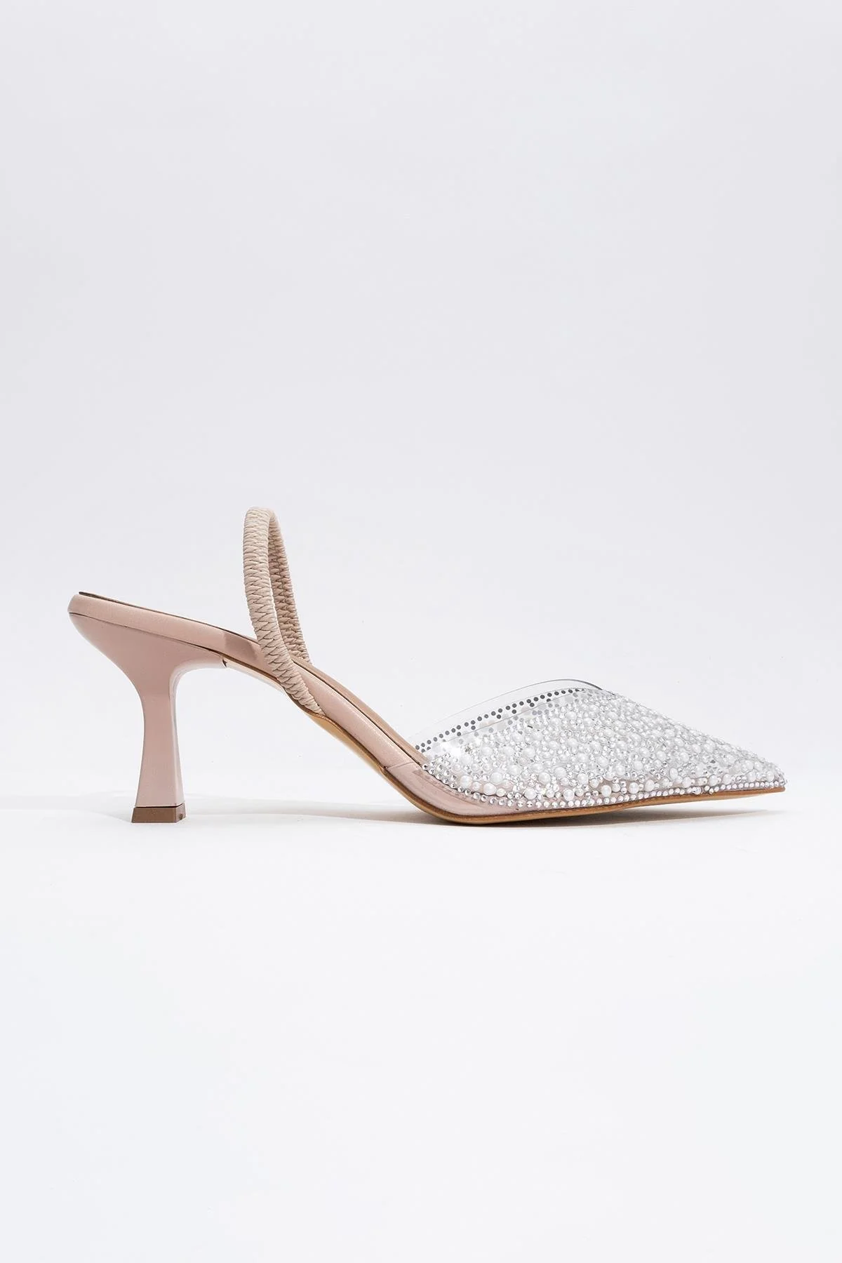 Whena - Clear Slingback Kitten Heels with Embellishments - Image 5