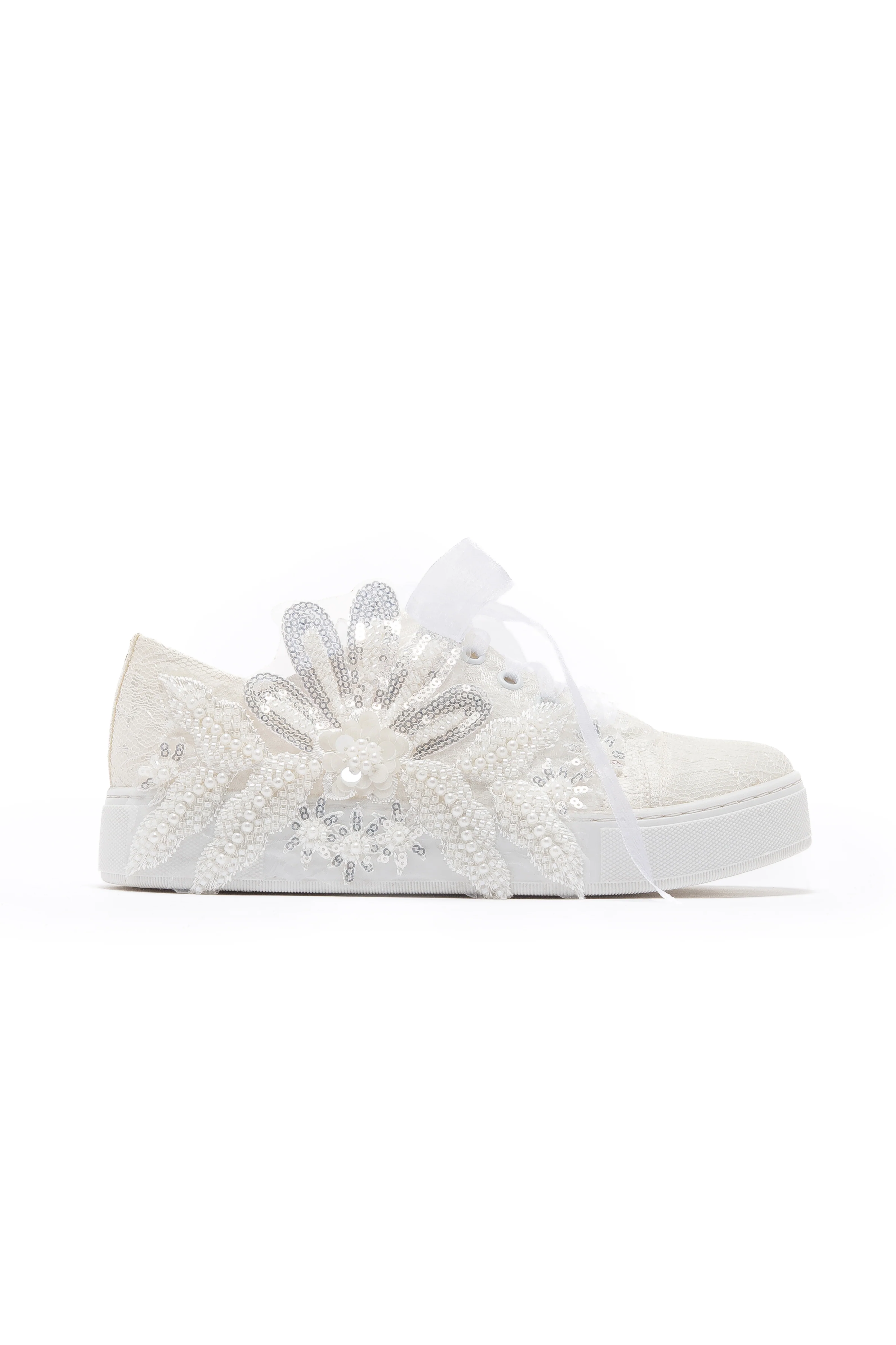 Lora Women’s Bridal Lace Sneaker - Image 2