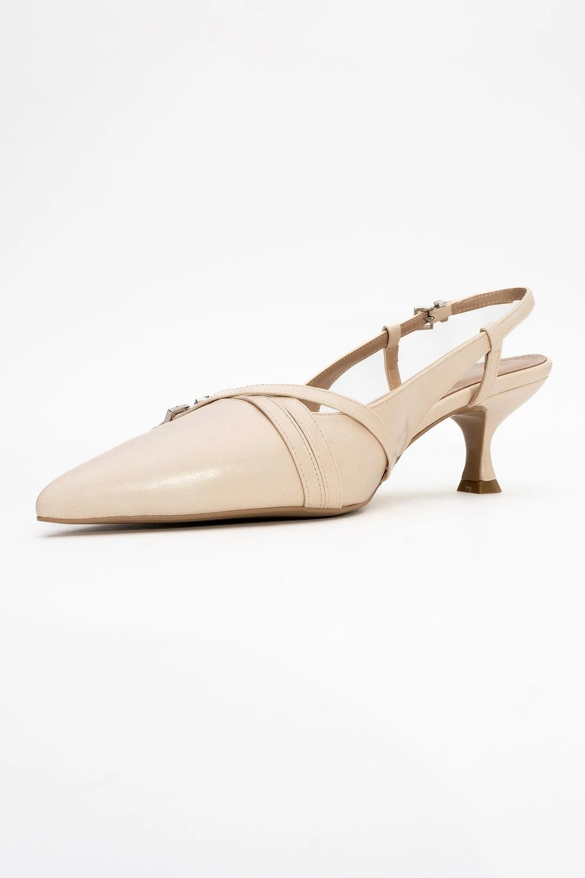 Woss - Beige Belt-Detail Heeled Shoe (Women) - Image 4