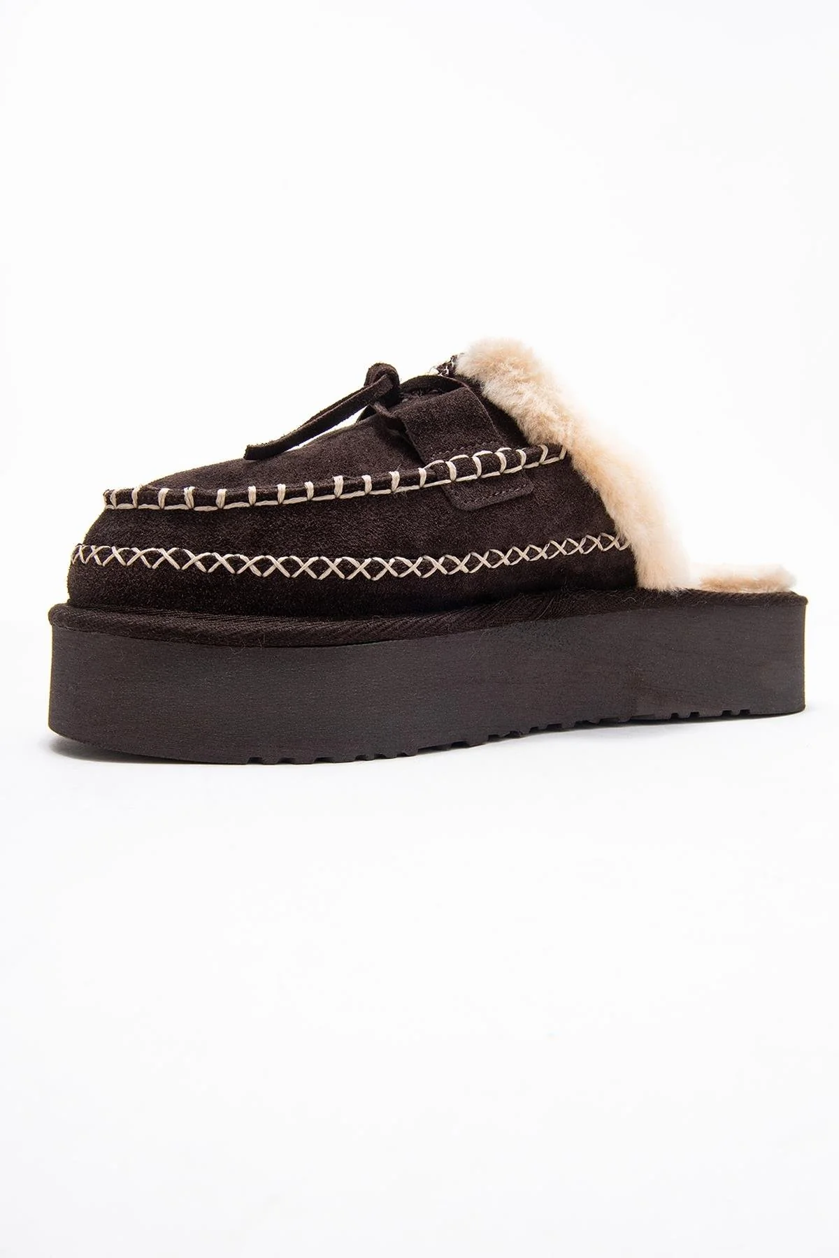 Yalina - Brown Genuine Leather Platform Moccasin Slipper (Women) - Image 4