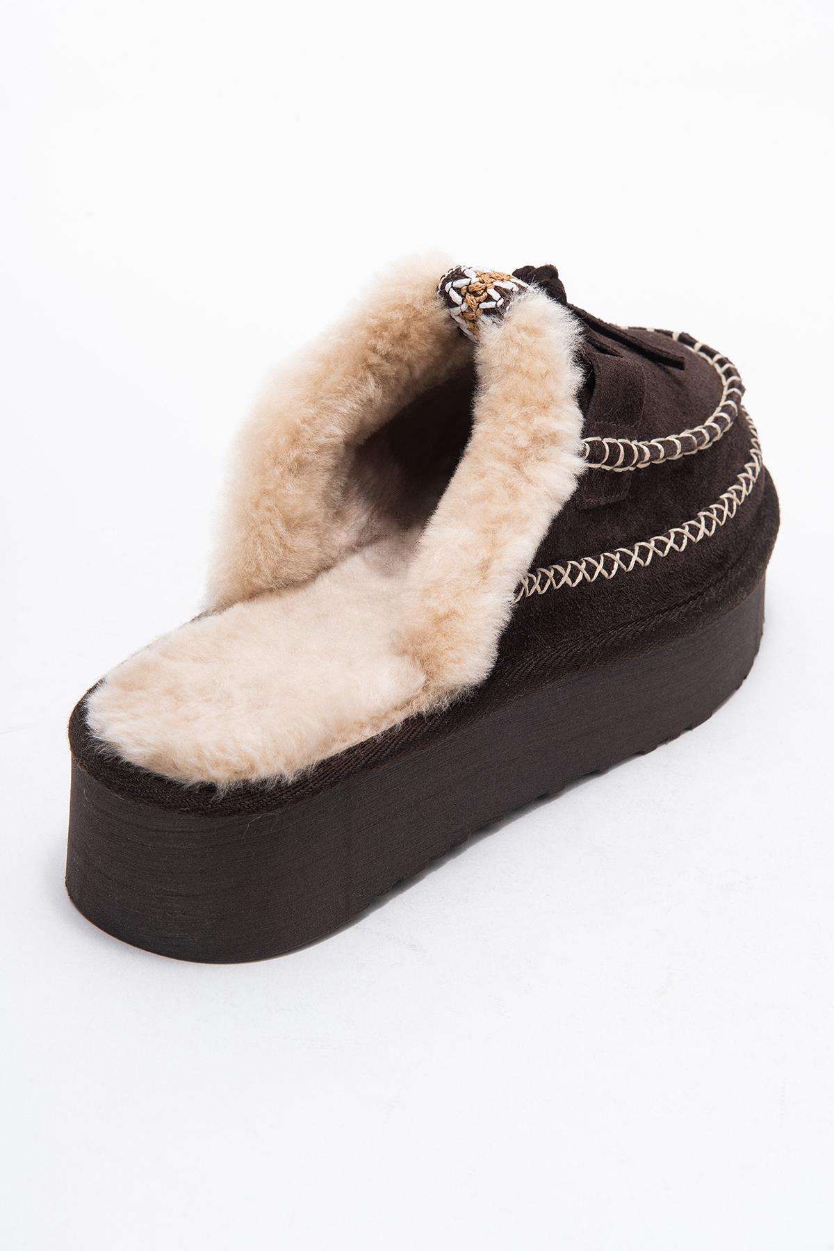 Yalina - Brown Genuine Leather Platform Moccasin Slipper (Women) - Image 5