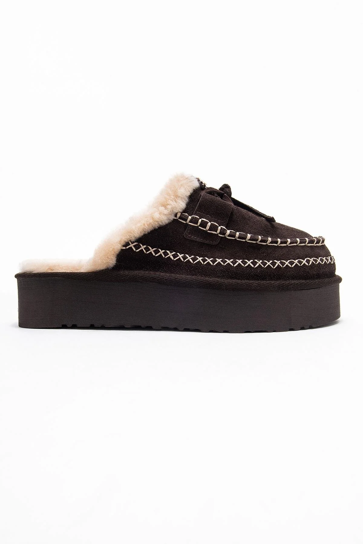 Yalina - Brown Genuine Leather Platform Moccasin Slipper (Women) - Image 6