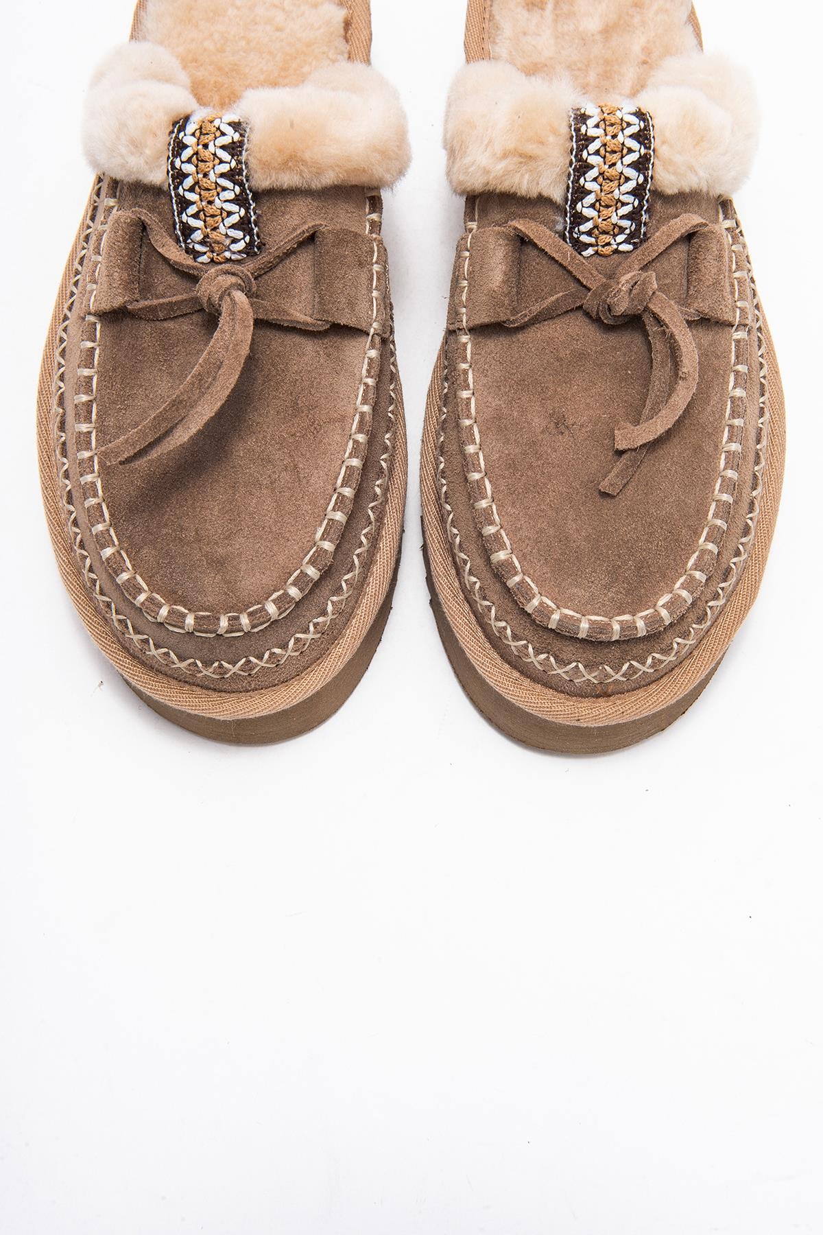 Yalina - Sand Genuine Leather Platform Moccasin Slipper (Women) - Image 2