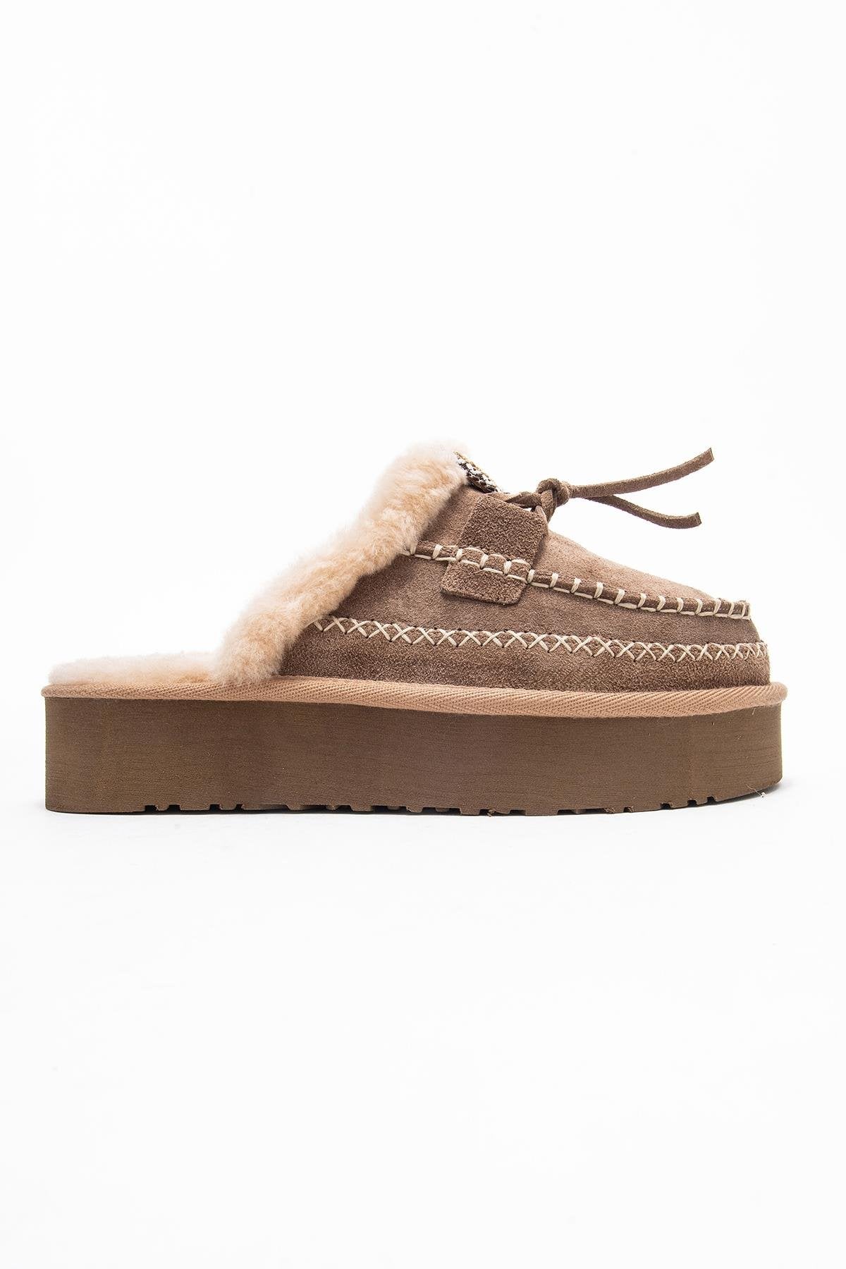 Yalina - Sand Genuine Leather Platform Moccasin Slipper (Women) - Image 6