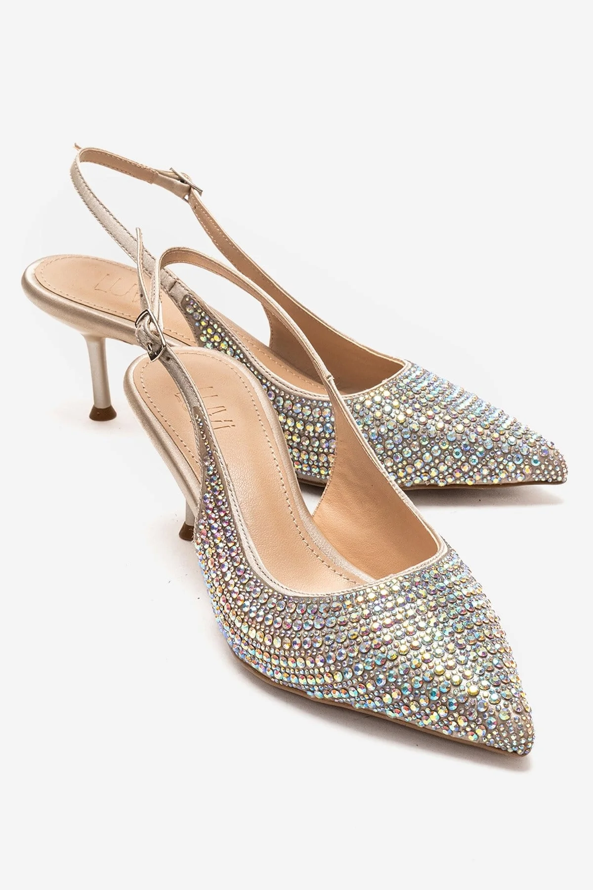Yasmina - Nude Stone Embellished Stiletto Pump (Women)