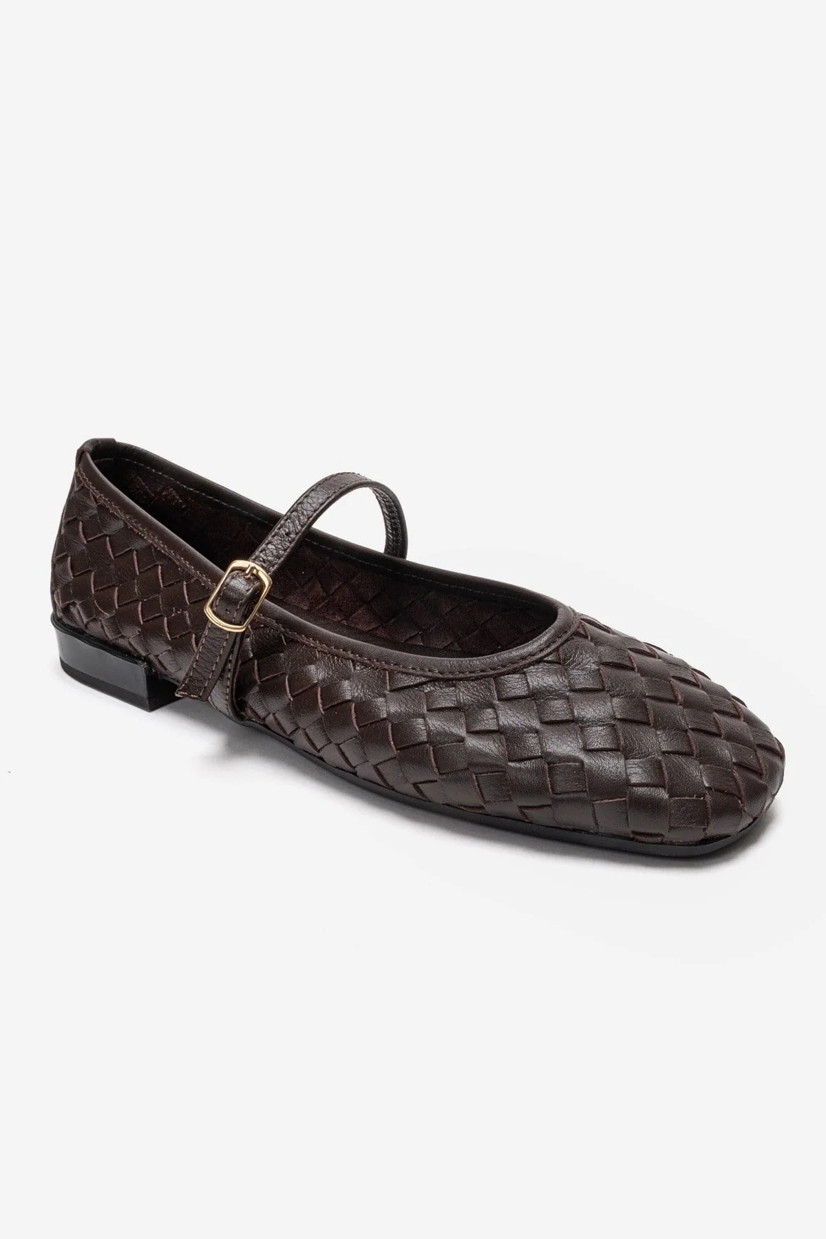 Yevora - Brown Genuine Leather Woven Strap Ballet Flat (Women) - Image 2