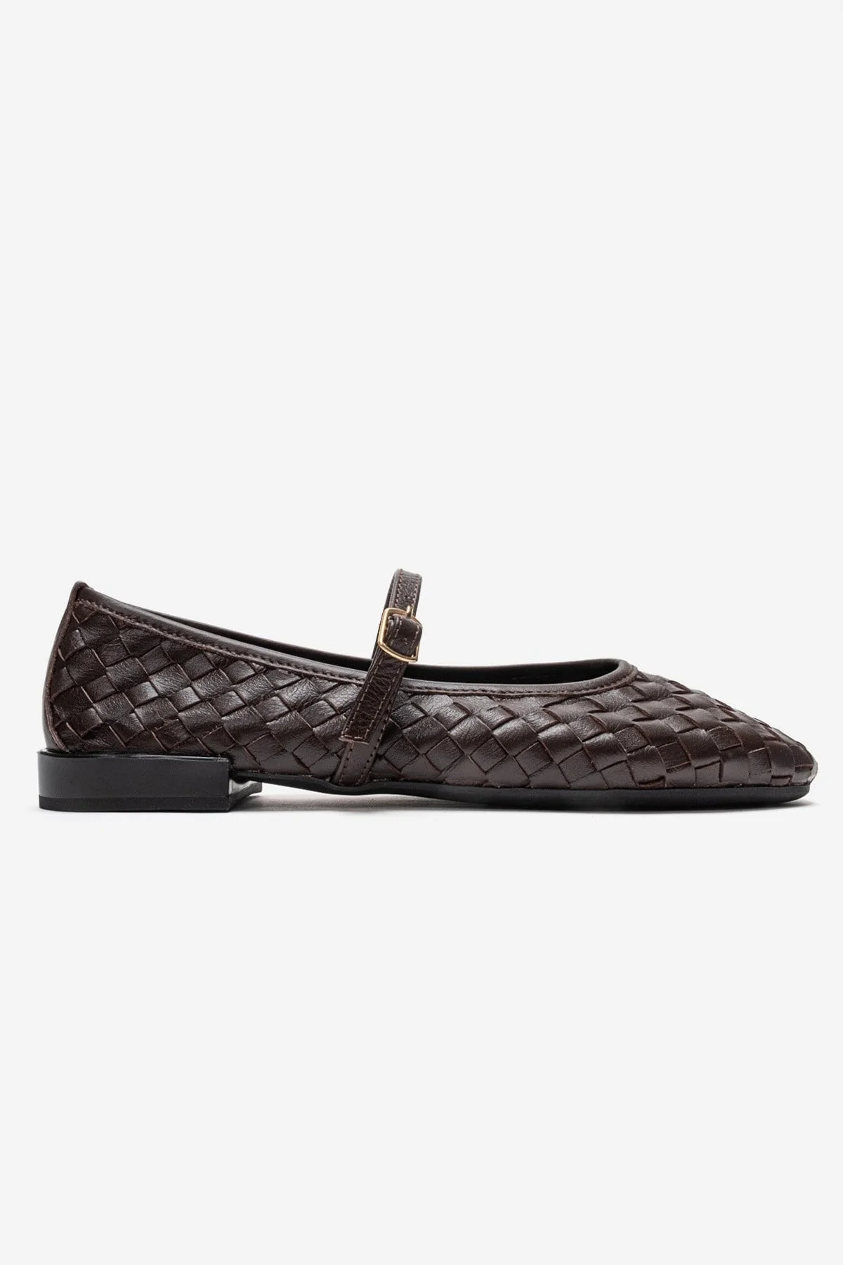 Yevora - Brown Genuine Leather Woven Strap Ballet Flat (Women) - Image 3