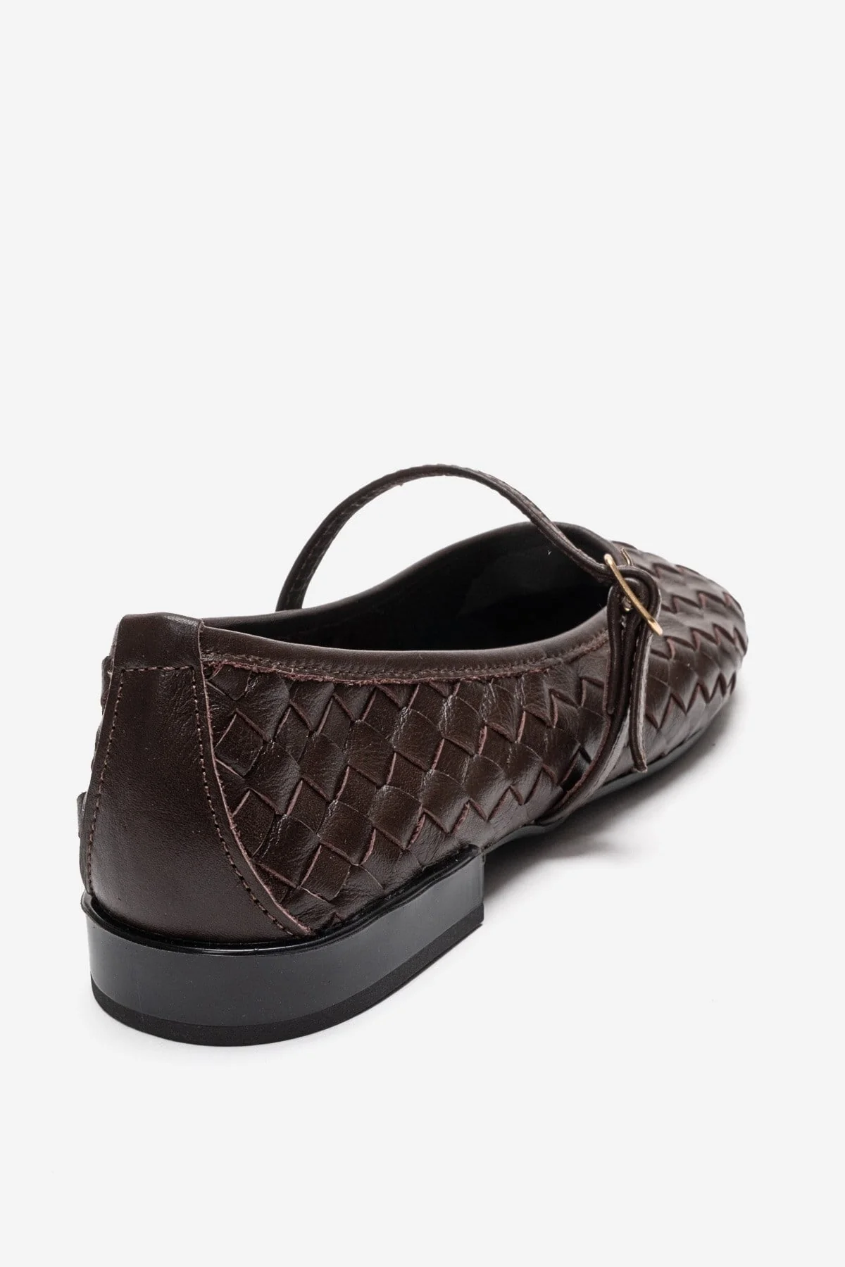 Yevora - Brown Genuine Leather Woven Strap Ballet Flat (Women) - Image 4