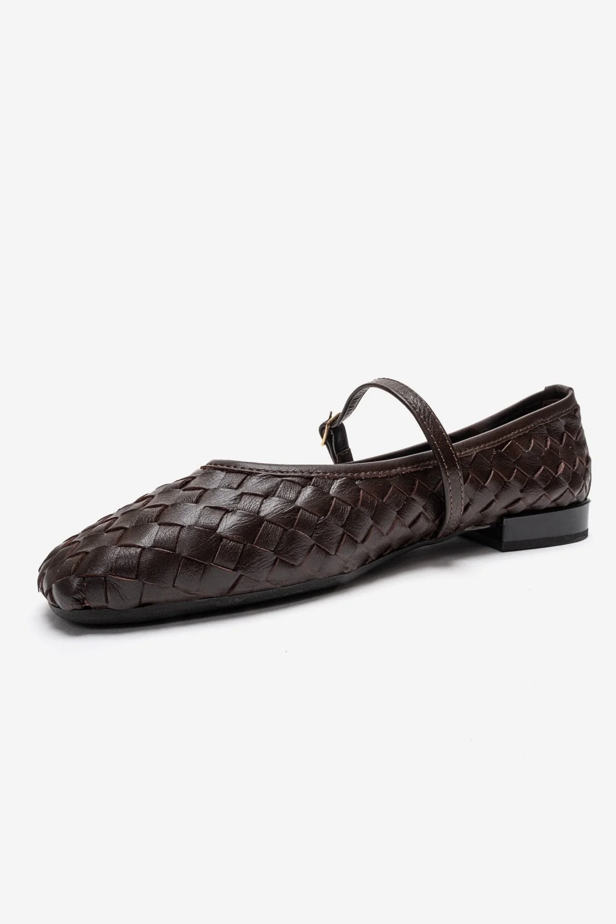 Yevora - Brown Genuine Leather Woven Strap Ballet Flat (Women) - Image 5