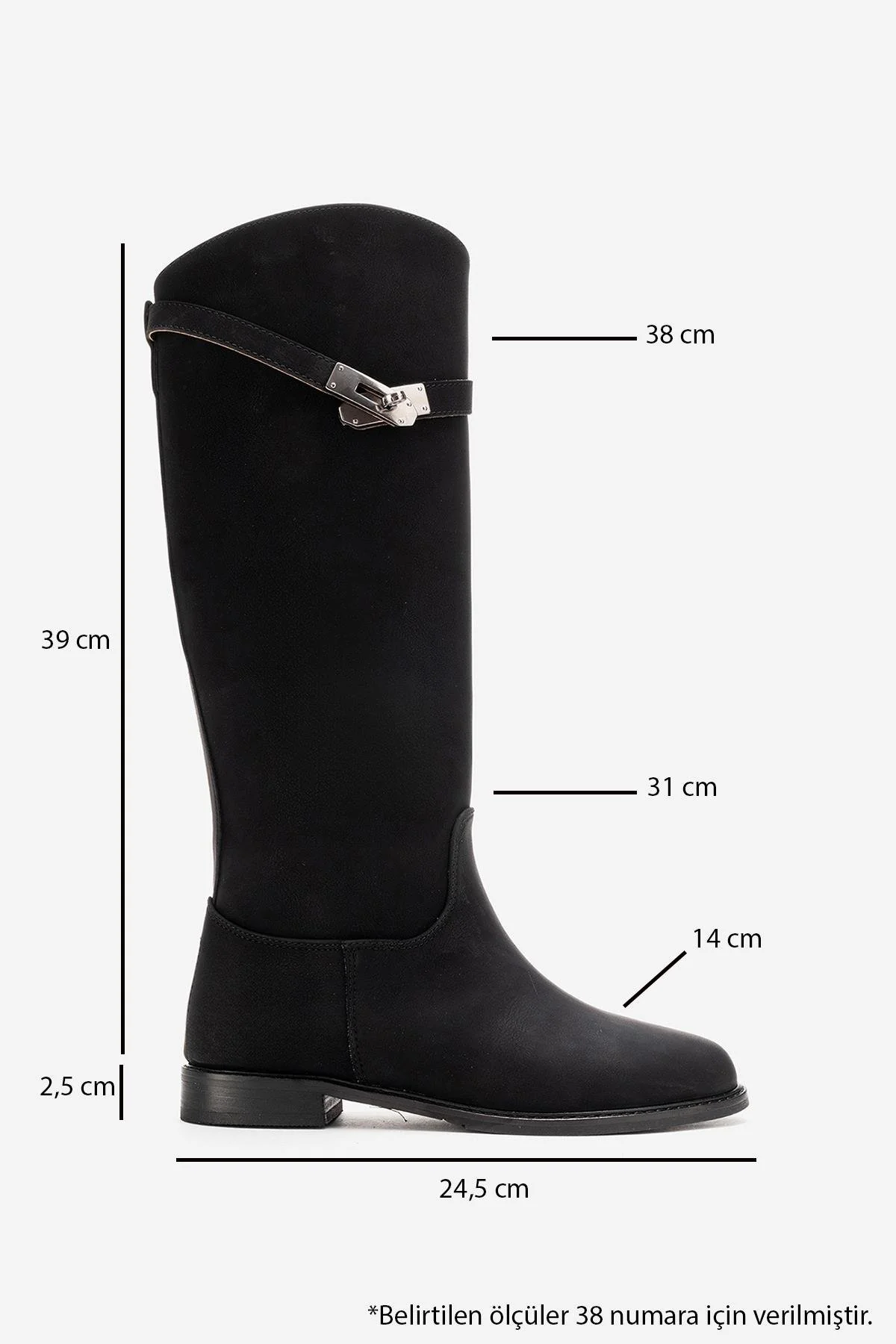 YOKO - Black Belted Riding Boot (Women) - Image 3