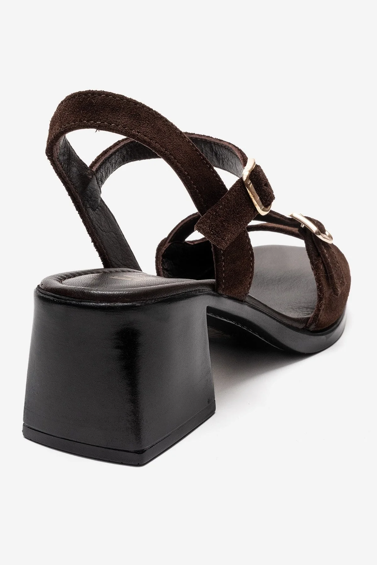 YOLEN - Brown Genuine Leather Block Heel Sandal (Women) - Image 5