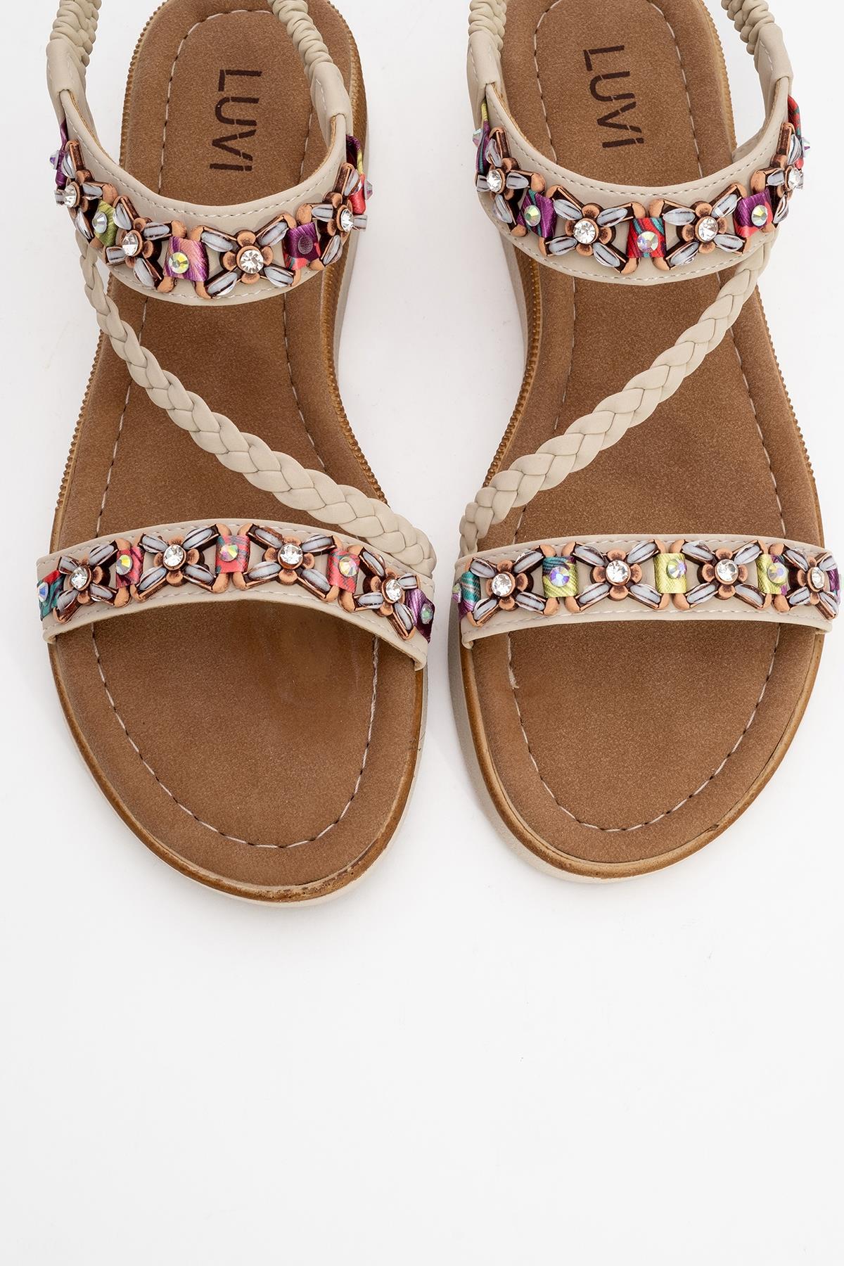 YUAN Beige Braided Strap Sandal (Women) - Image 2