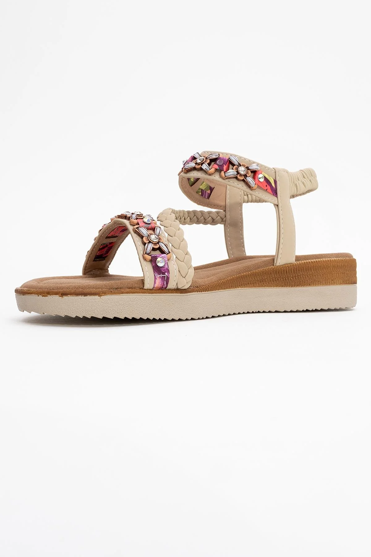 YUAN Beige Braided Strap Sandal (Women) - Image 4