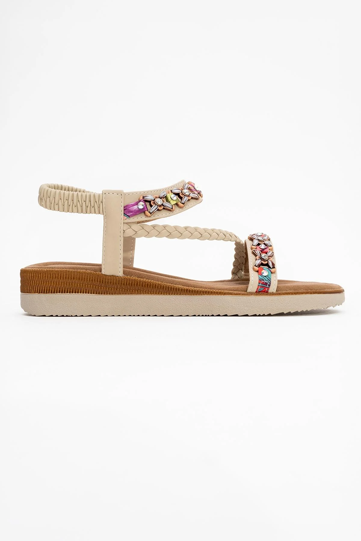 YUAN Beige Braided Strap Sandal (Women) - Image 6