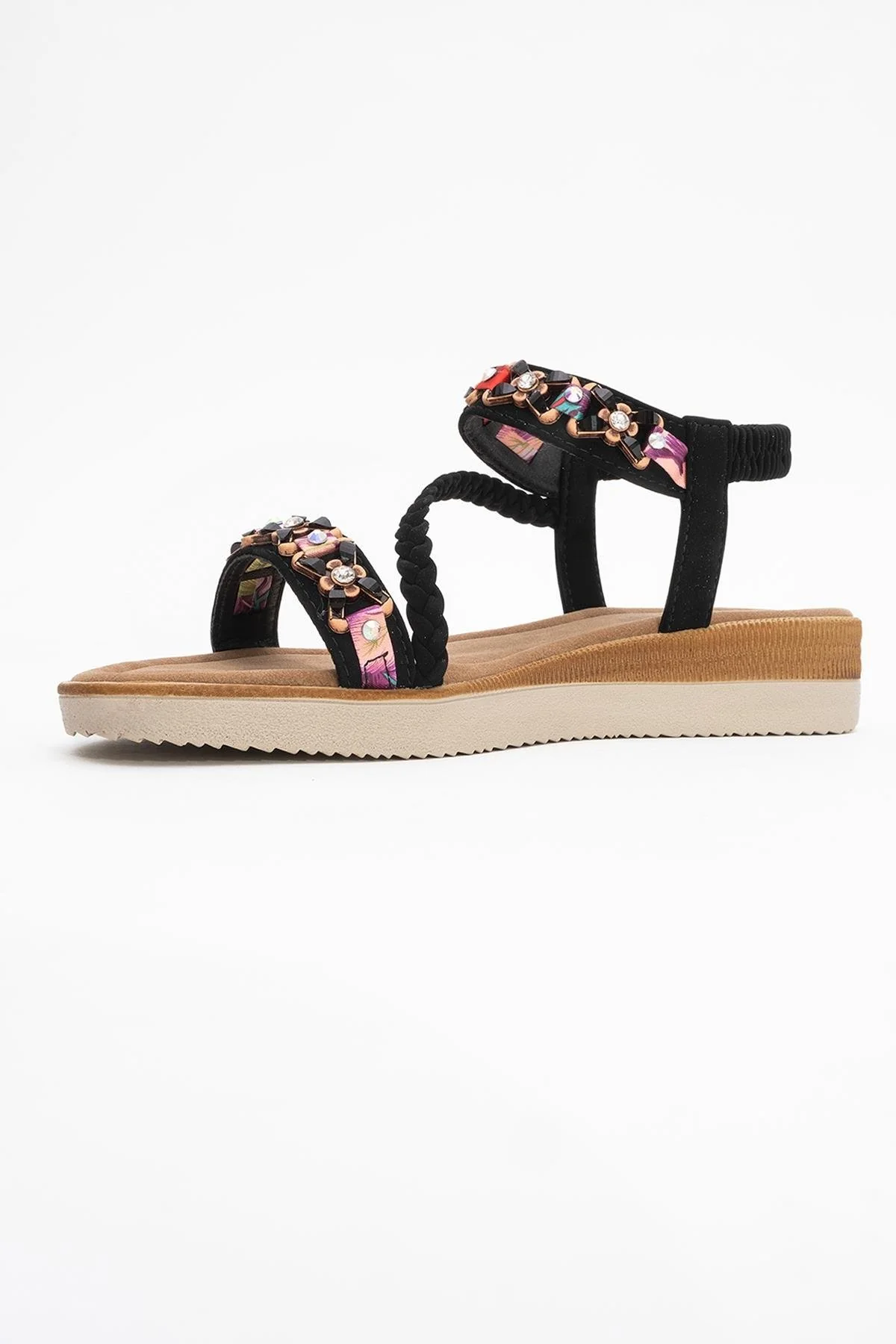 YUAN Black Braided Strap Sandal (Women) - Image 4
