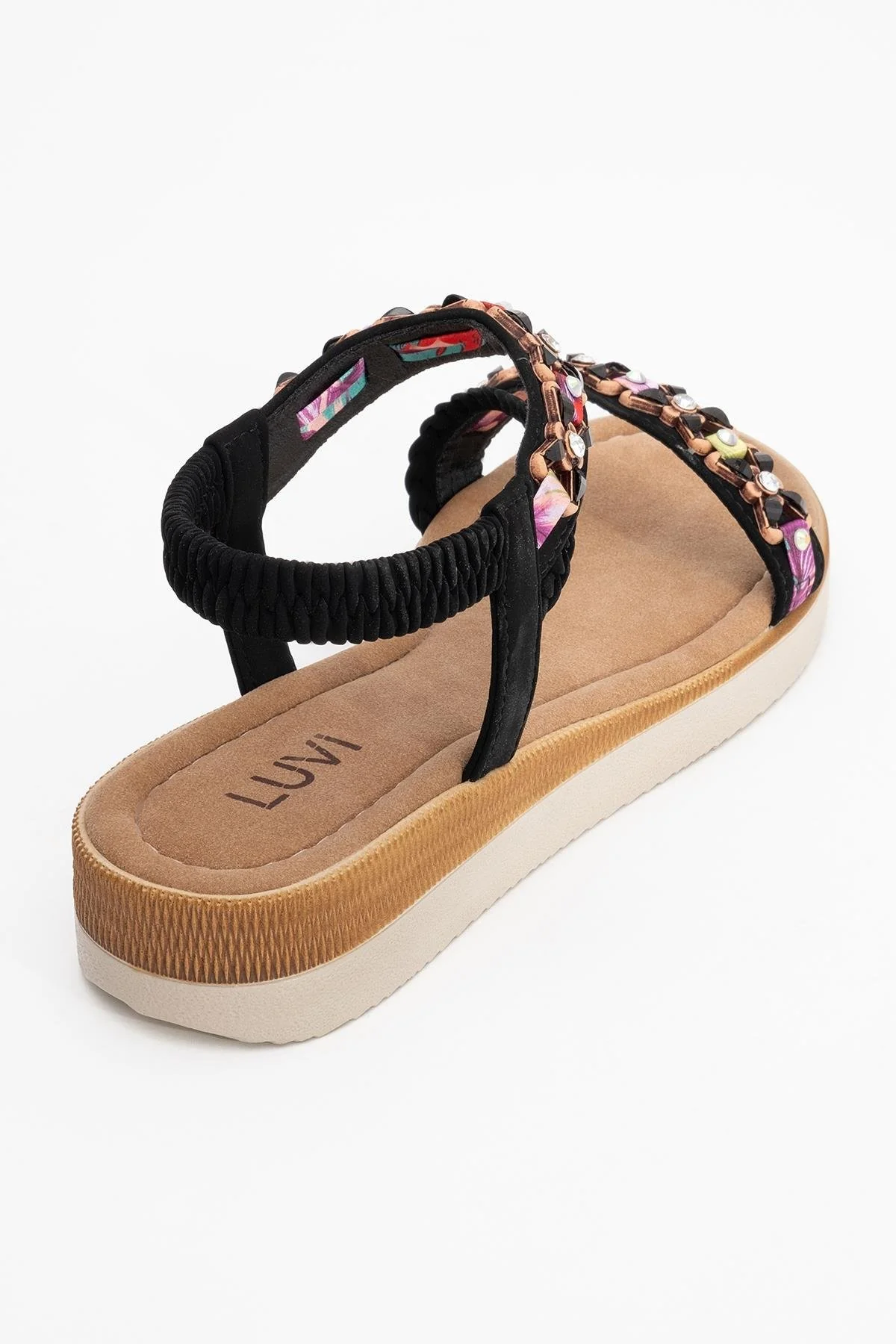 YUAN Black Braided Strap Sandal (Women) - Image 5