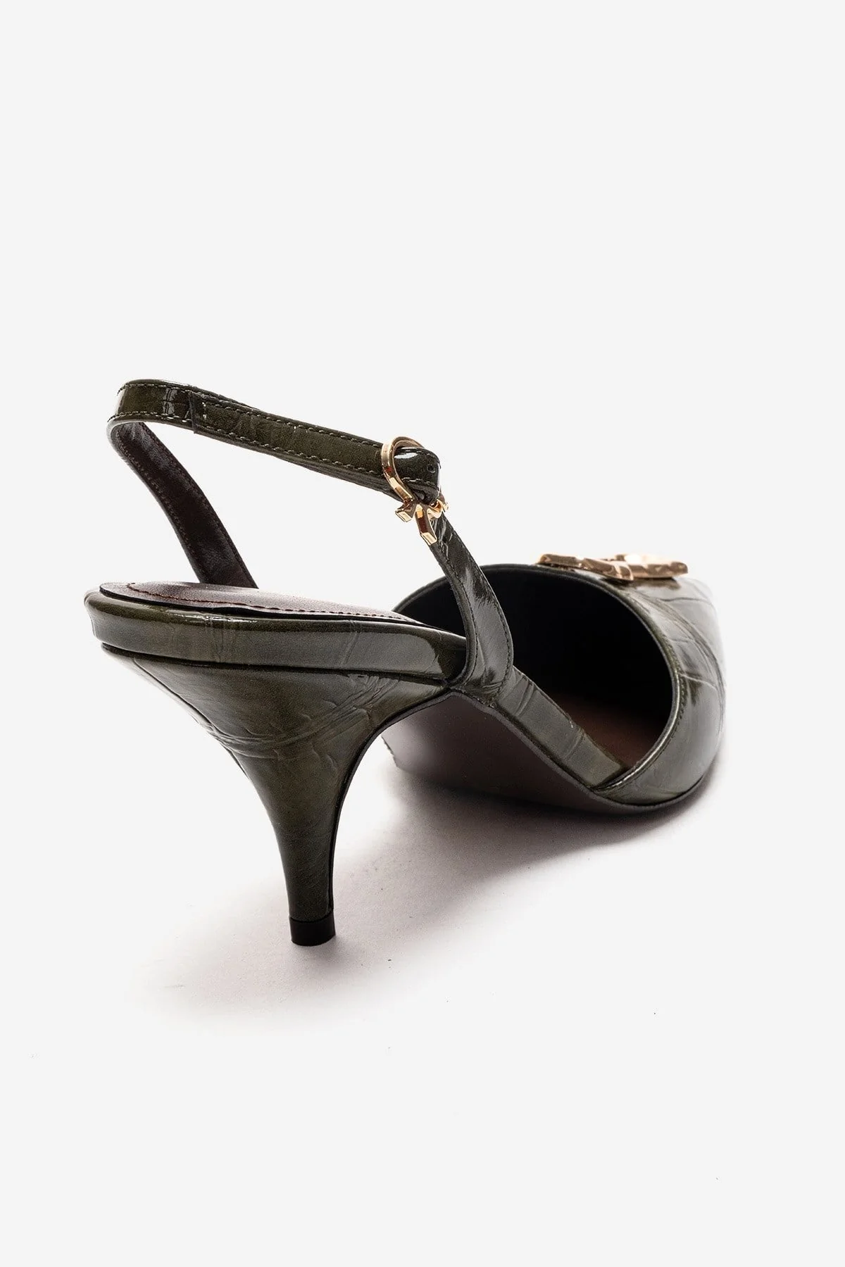 Yvella - Green Patent Buckle Pointed Toe Stiletto Pump (Women) - Image 5