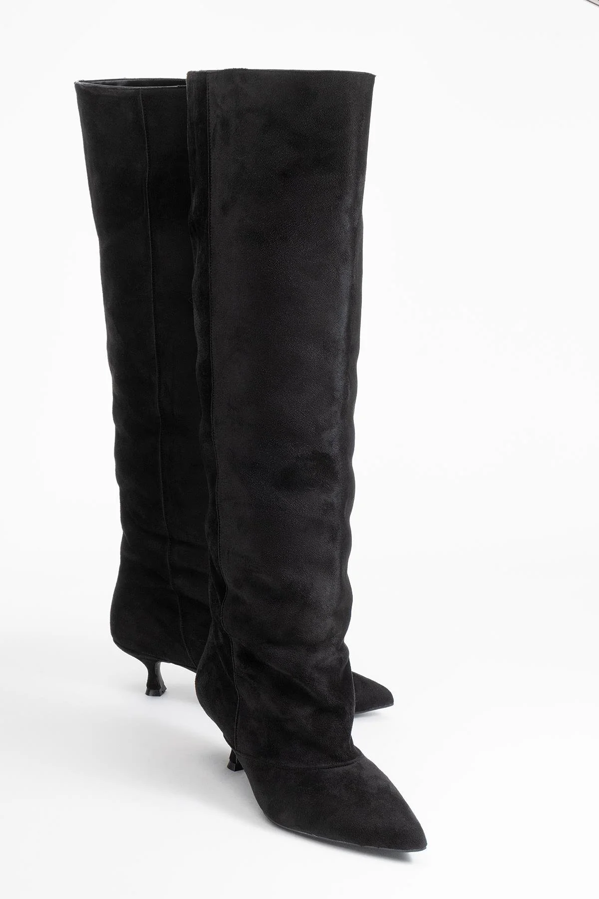 Zach - Black Slim Heel Over-The-Knee Boot (Women)