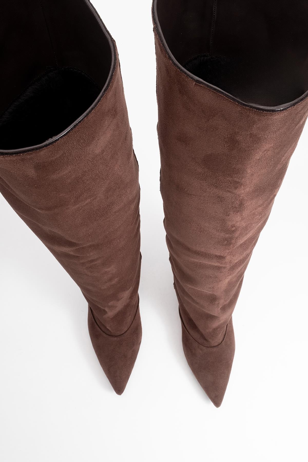 Zach - Brown Slim Heel Over-The-Knee Boot (Women) - Image 2