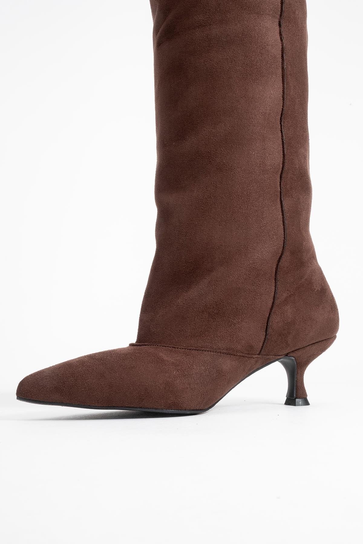 Zach - Brown Slim Heel Over-The-Knee Boot (Women) - Image 4