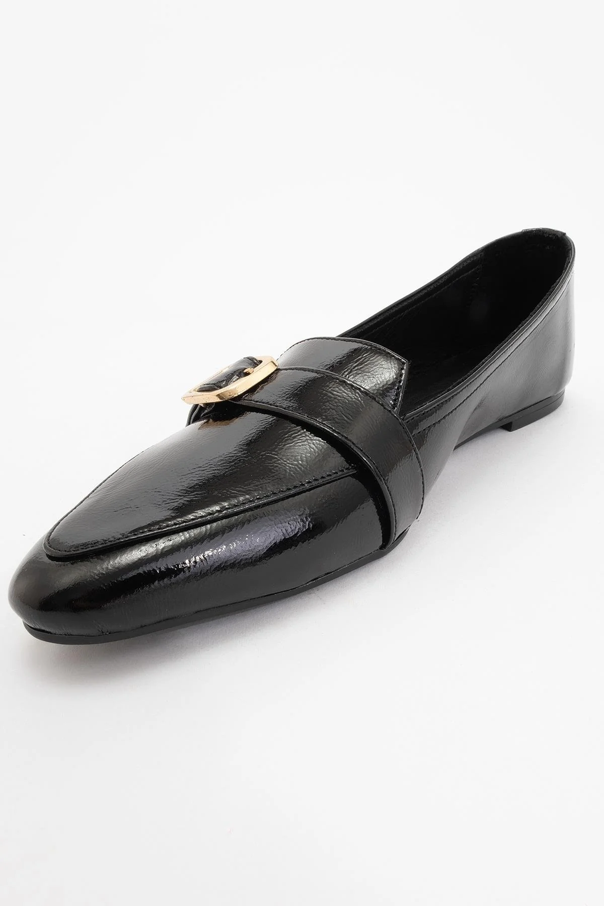 Zarina - Black Patent Pointed Toe Flats (Women) - Image 3