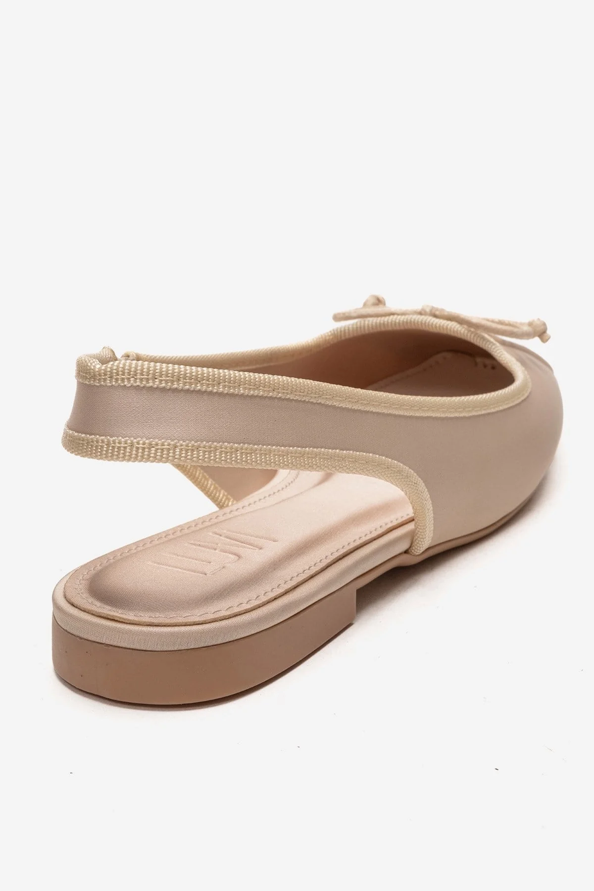 Zelvia - Beige Satin Bow Slingback Ballet Flat (Women) - Image 5