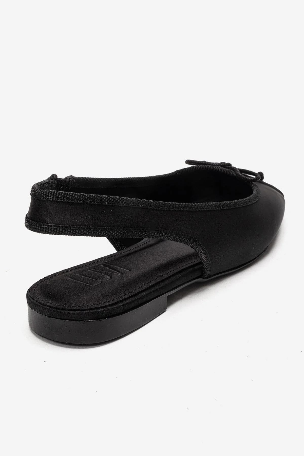 Zelvia - Black Satin Bow Slingback Ballet Flat (Women) - Image 5
