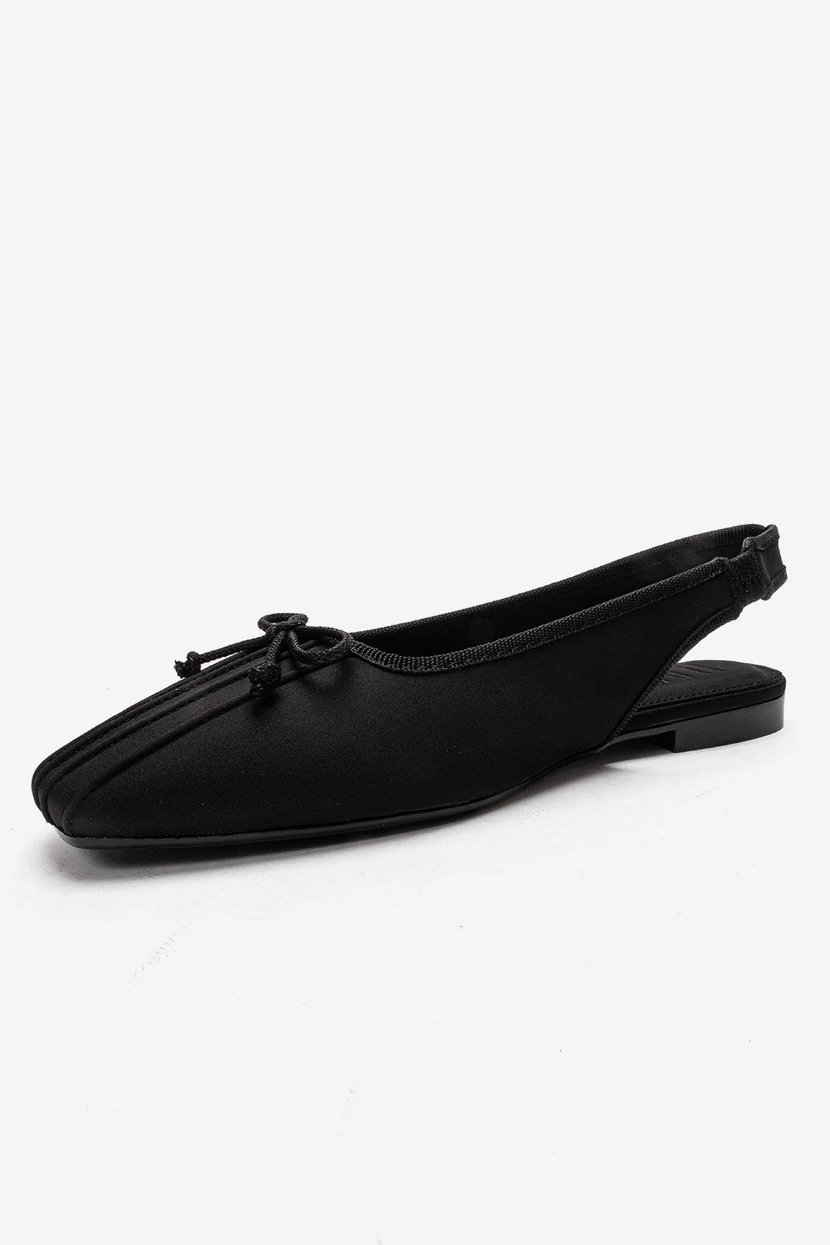 Zelvia - Black Satin Bow Slingback Ballet Flat (Women) - Image 6