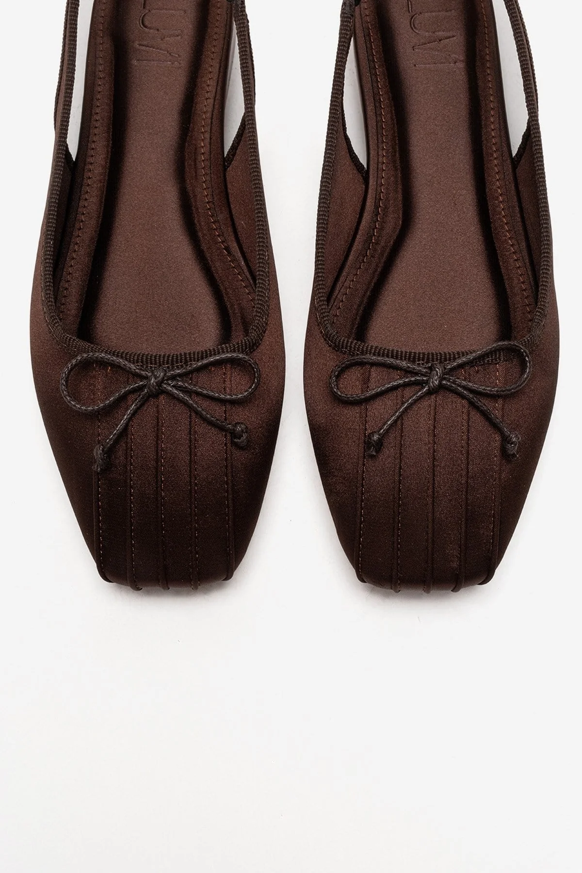 Zelvia - Brown Satin Bow Slingback Ballet Flat (Women)