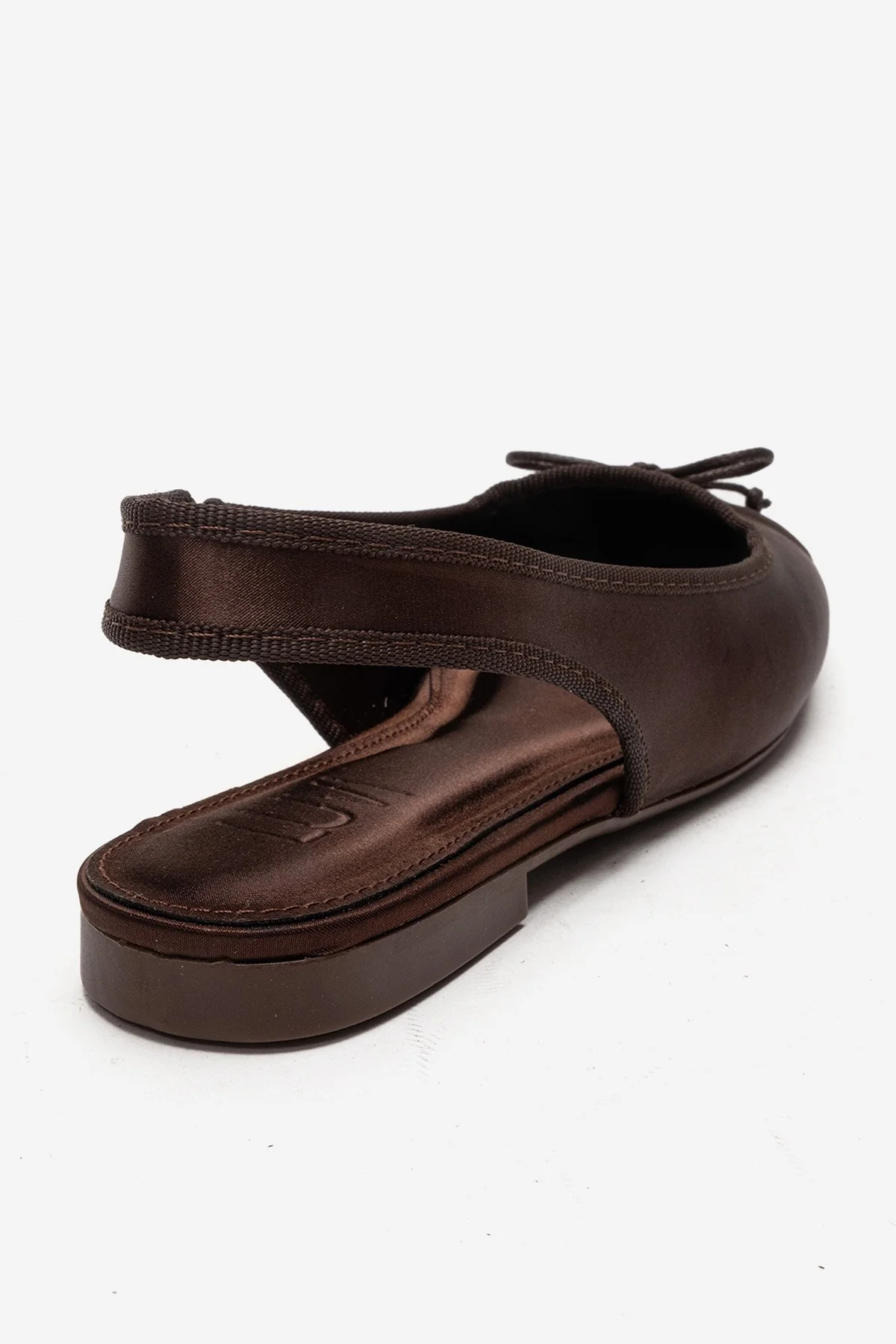 Zelvia - Brown Satin Bow Slingback Ballet Flat (Women) - Image 4