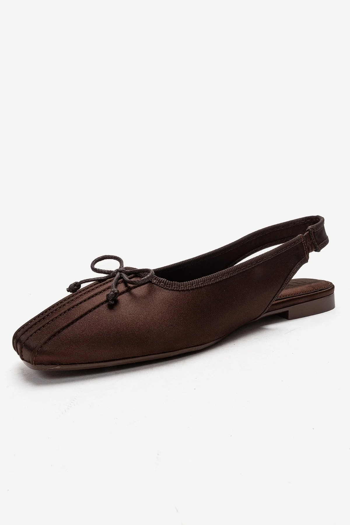 Zelvia - Brown Satin Bow Slingback Ballet Flat (Women) - Image 5