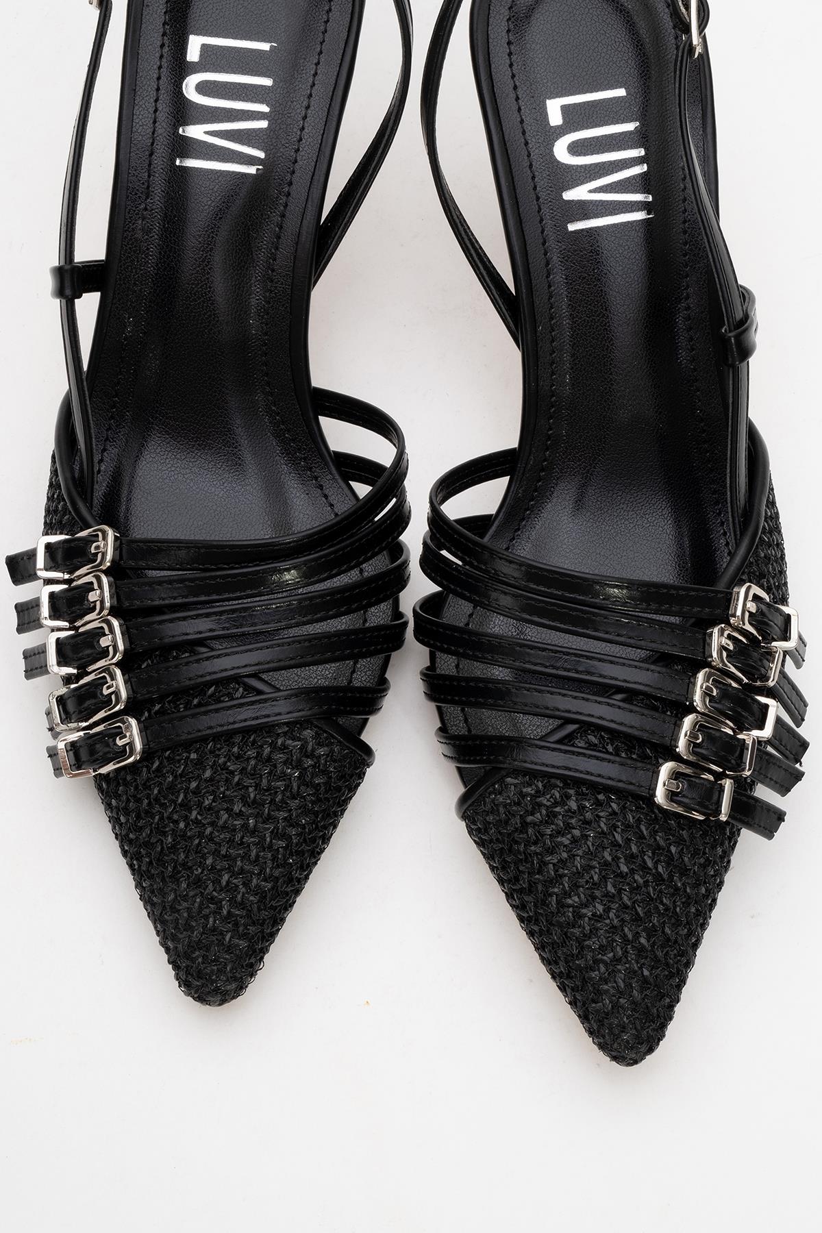 Zenith - Black Slingback Pointed Toe Heel (Women) - Image 2