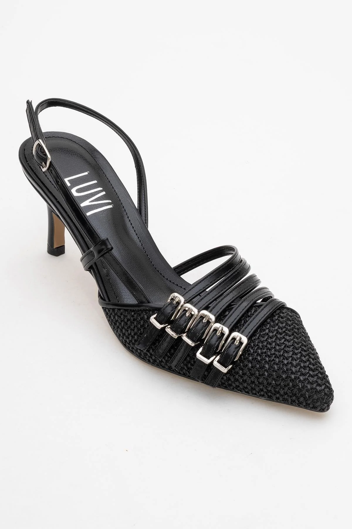 Zenith - Black Slingback Pointed Toe Heel (Women) - Image 3