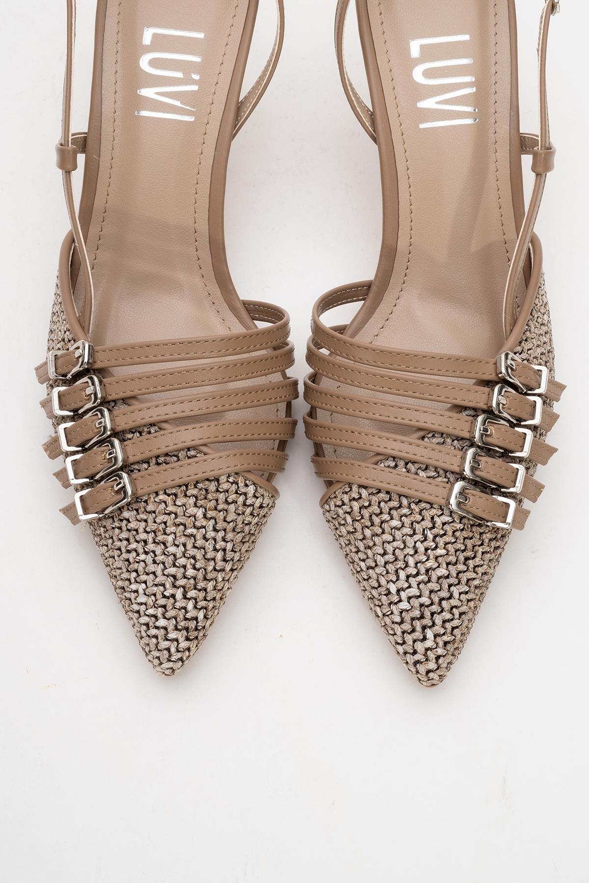 Zenith - Dark Beige Slingback Pointed Toe Heel (Women) - Image 2