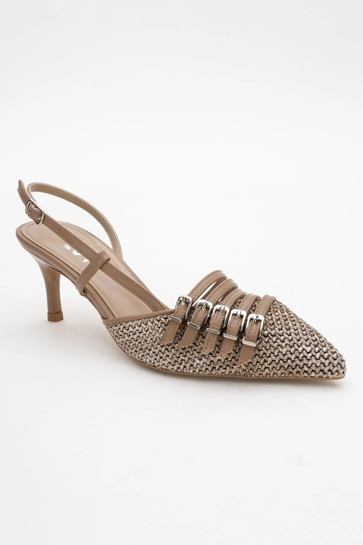 Zenith - Dark Beige Slingback Pointed Toe Heel (Women) - Image 3