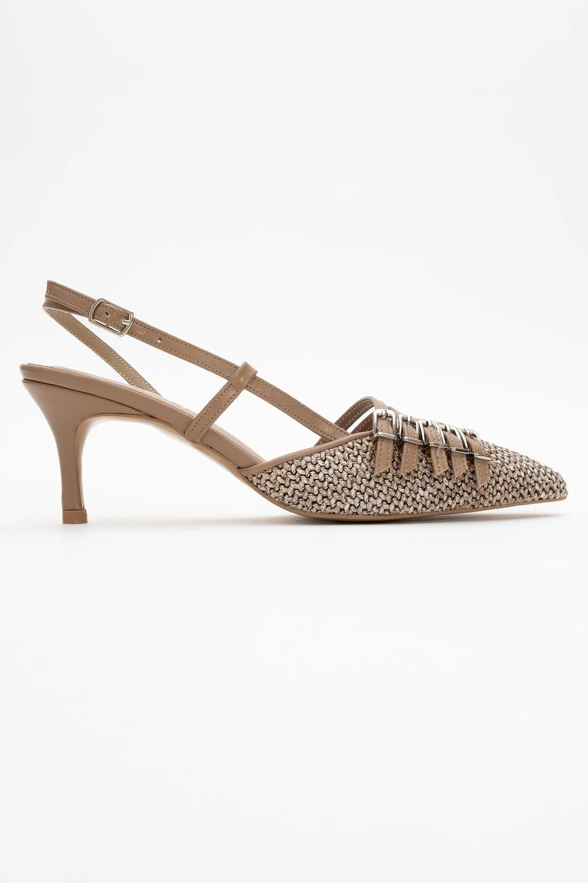 Zenith - Dark Beige Slingback Pointed Toe Heel (Women) - Image 6