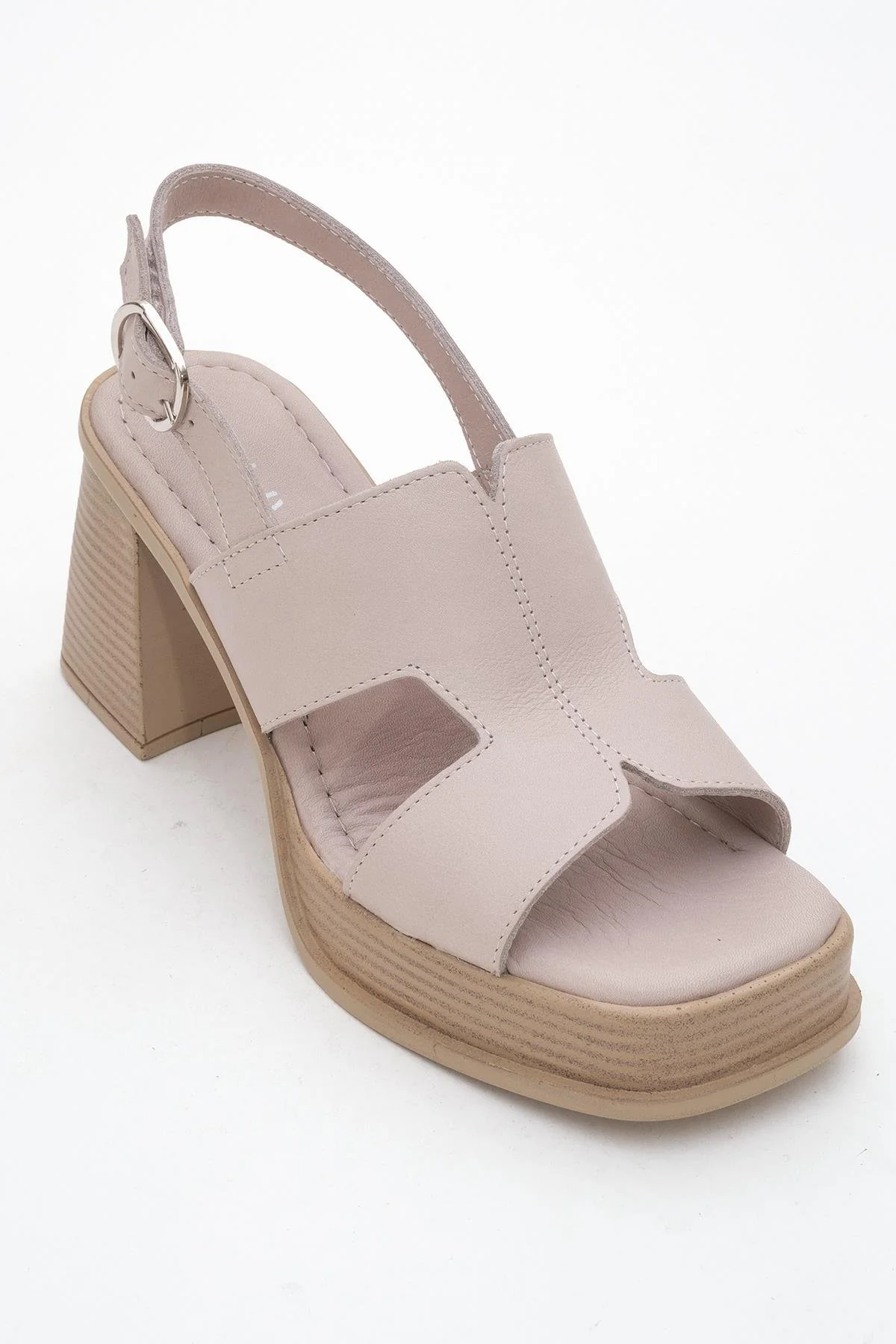 Zennia Beige Leather Platform Sandal (Women) - Image 3