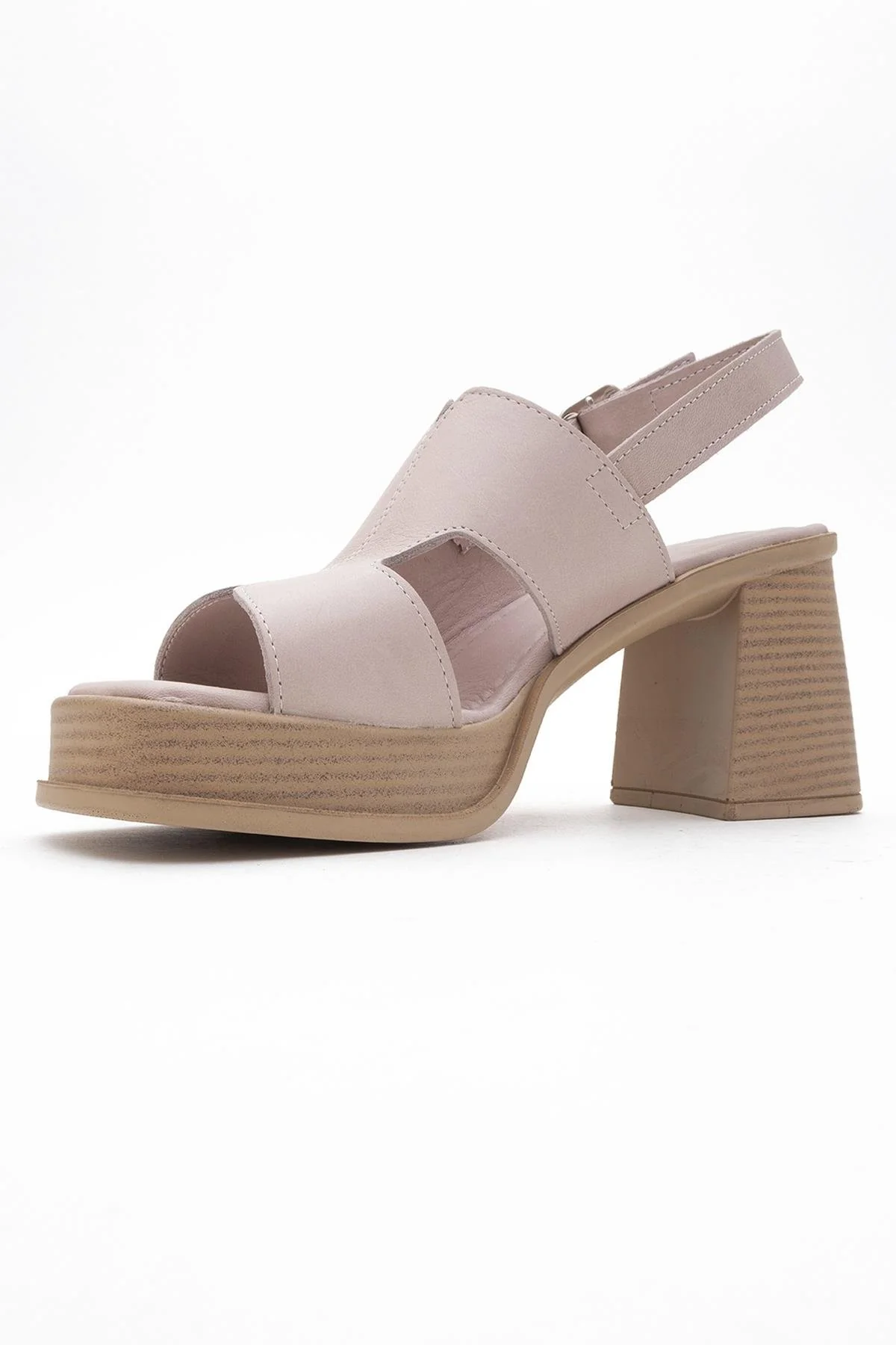 Zennia Beige Leather Platform Sandal (Women) - Image 4