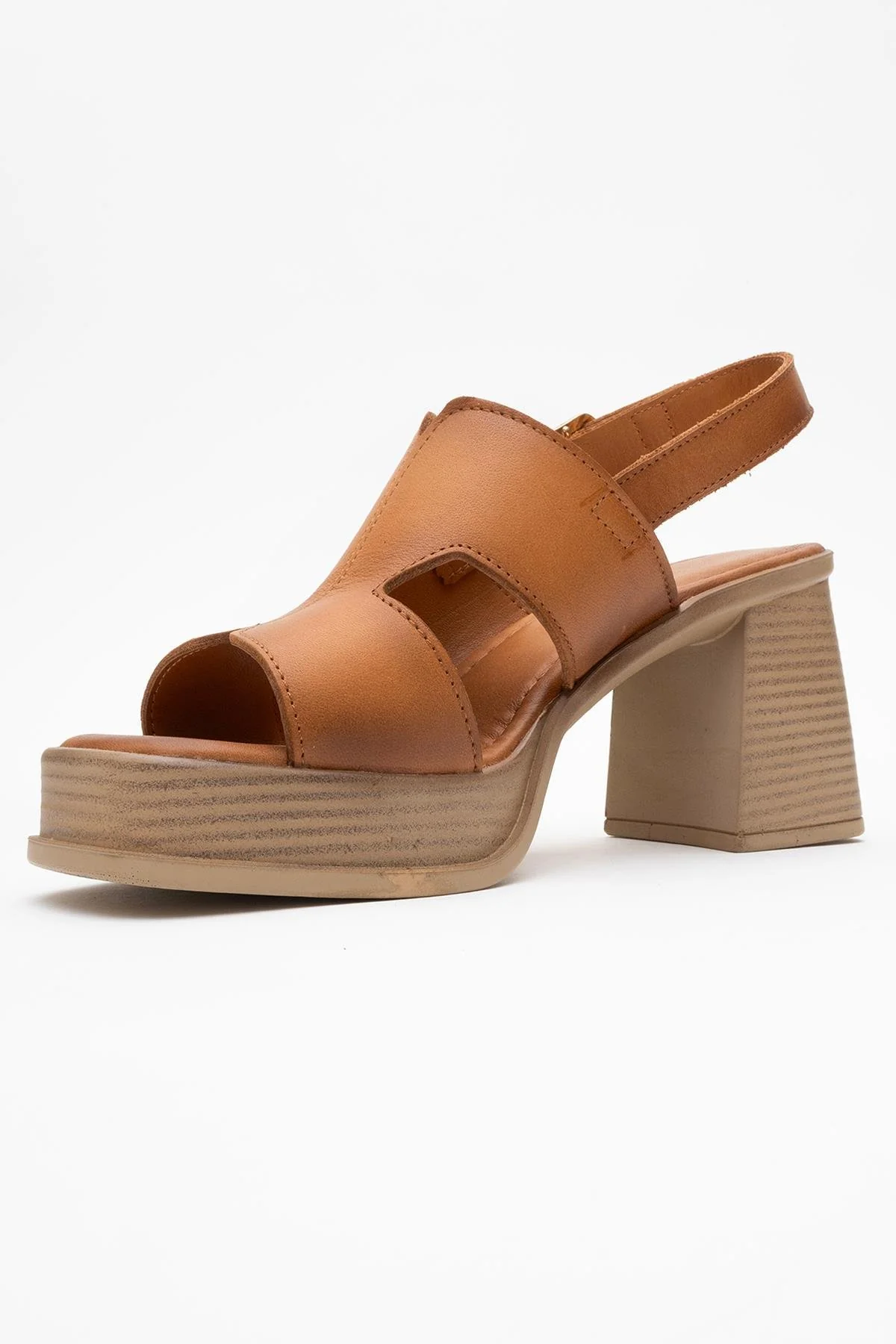 Zennia - Cognac Brown Leather Platform Sandal (Women) - Image 5