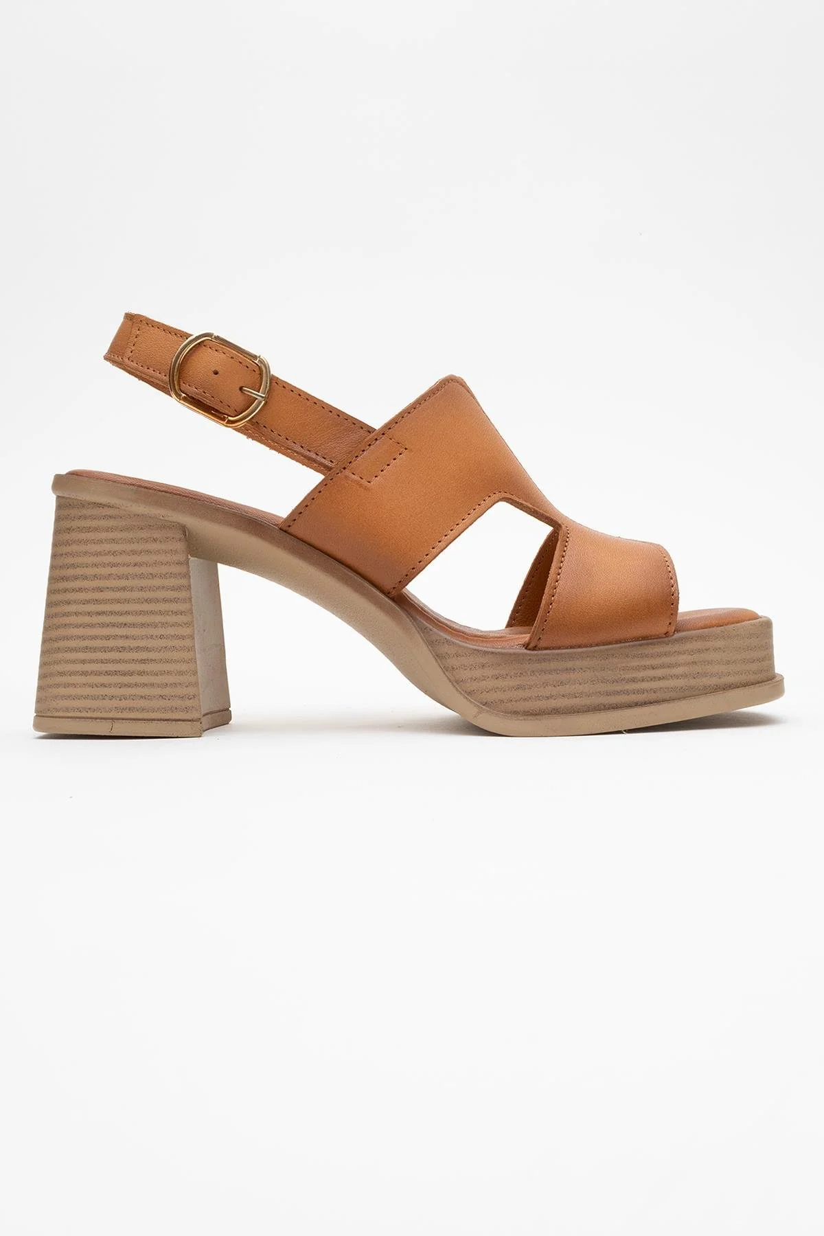 Zennia - Cognac Brown Leather Platform Sandal (Women) - Image 6