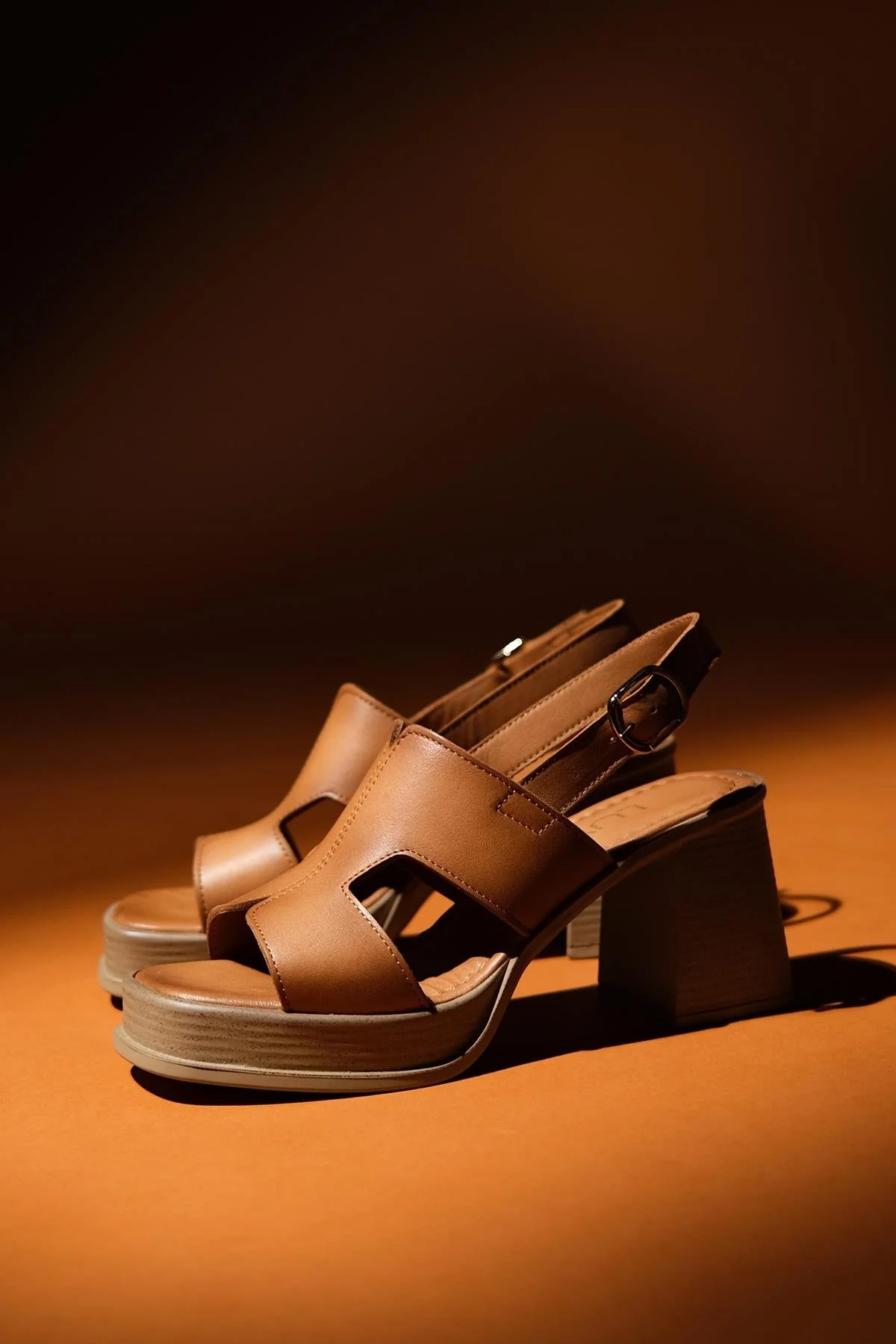 Zennia - Cognac Brown Leather Platform Sandal (Women) - Image 7