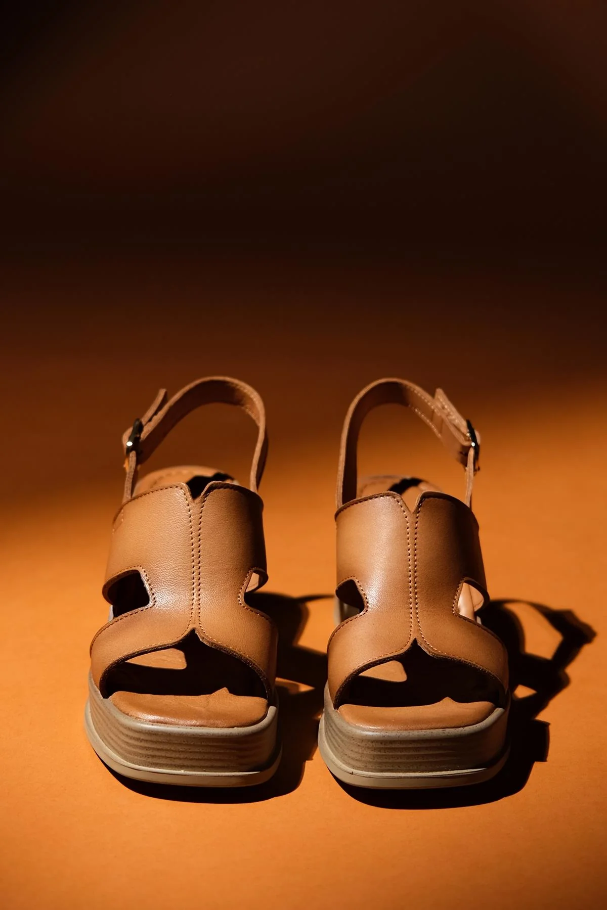 Zennia - Cognac Brown Leather Platform Sandal (Women) - Image 8