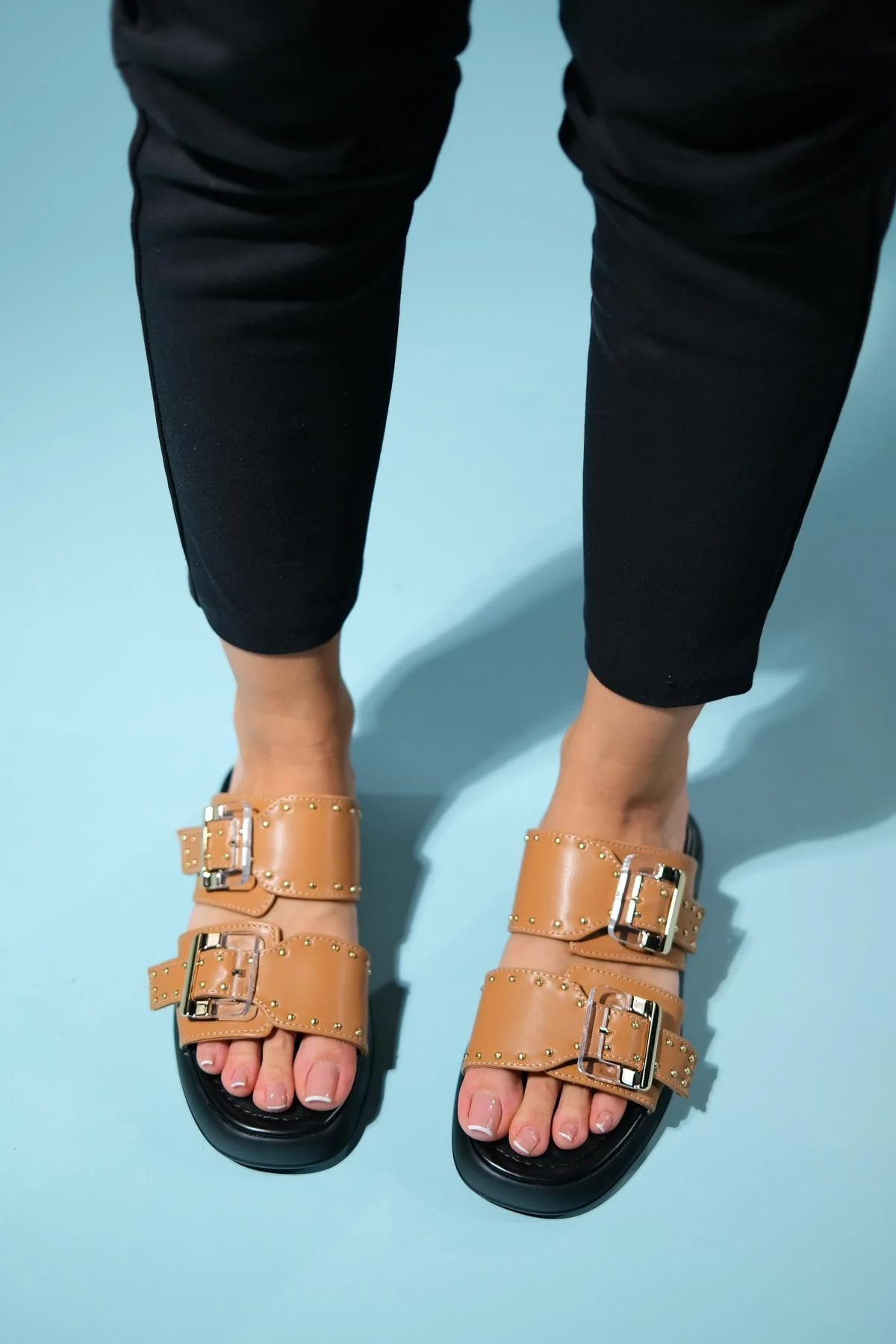 Zley Cognac Buckle Sandal (Women) - Image 8