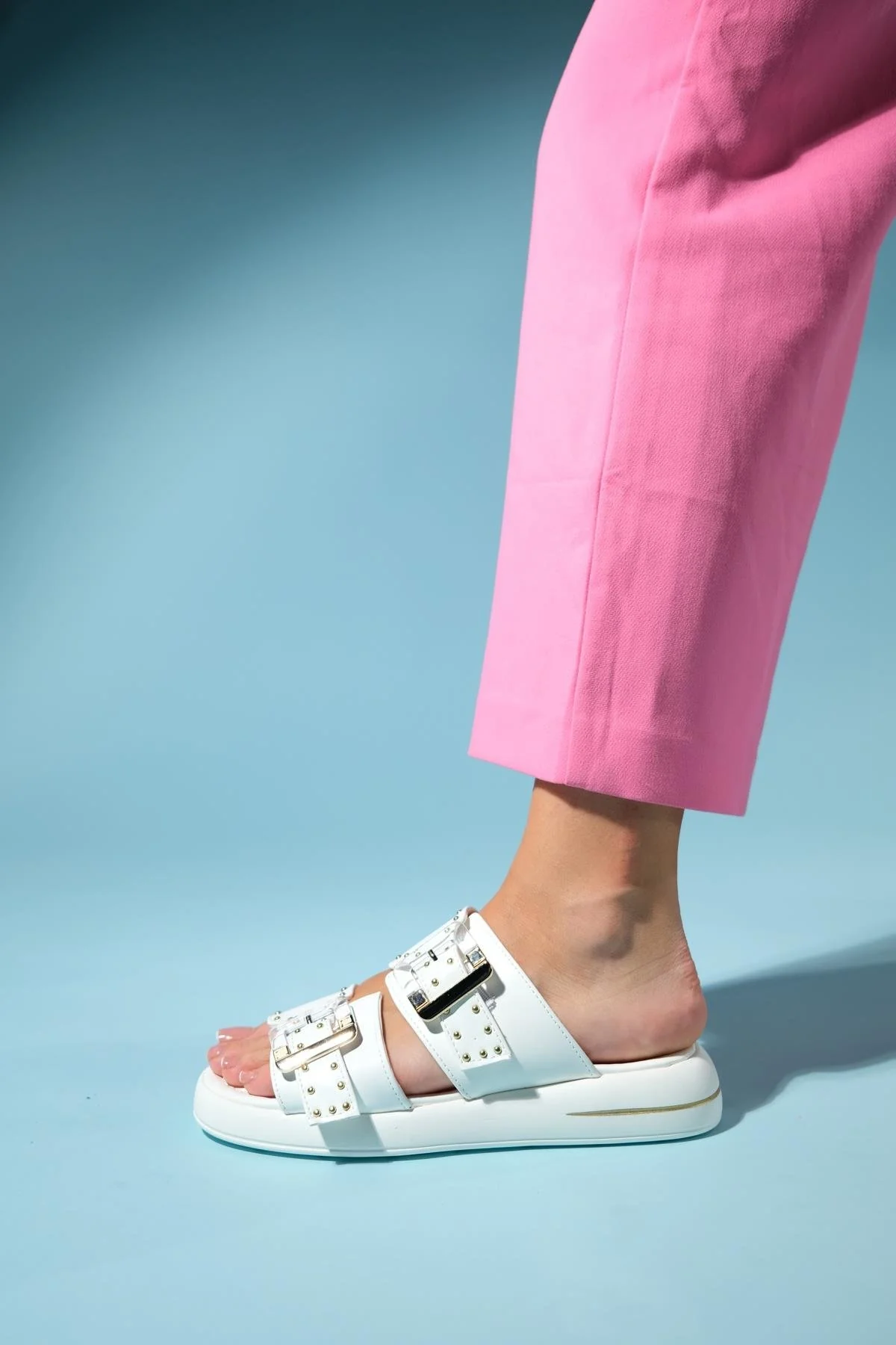 Zley White Buckle Sandal (Women) - Image 4