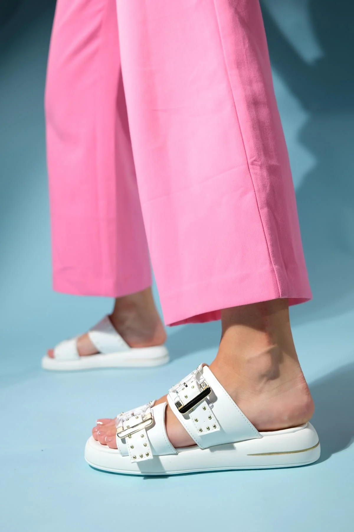 Zley White Buckle Sandal (Women) - Image 5